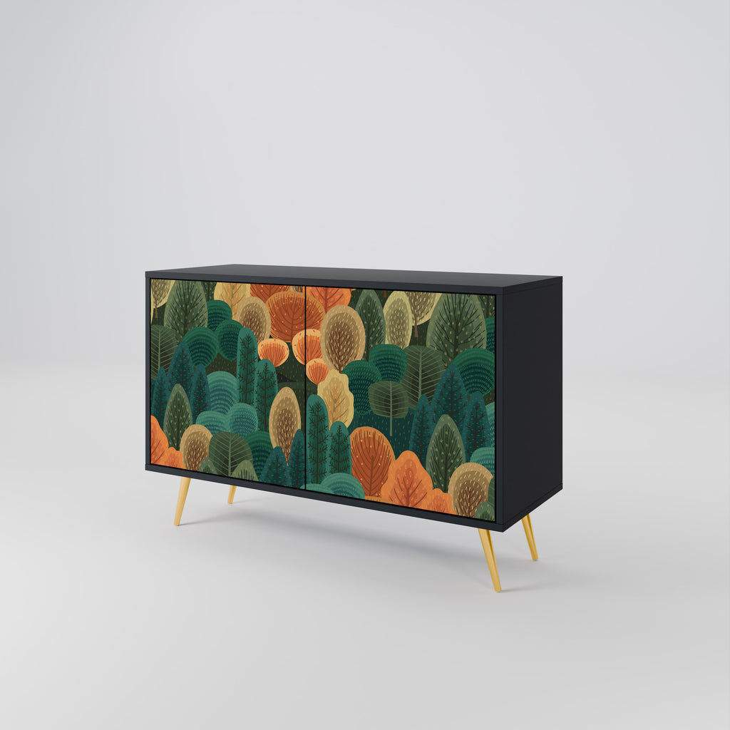 AUTUMN KALEIDOSCOPE 2-Door Sideboard in Black Finish
