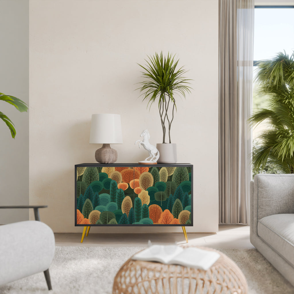 AUTUMN KALEIDOSCOPE 2-Door Sideboard in Black Finish