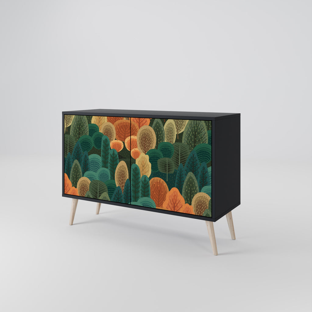 AUTUMN KALEIDOSCOPE 2-Door Sideboard in Black Finish