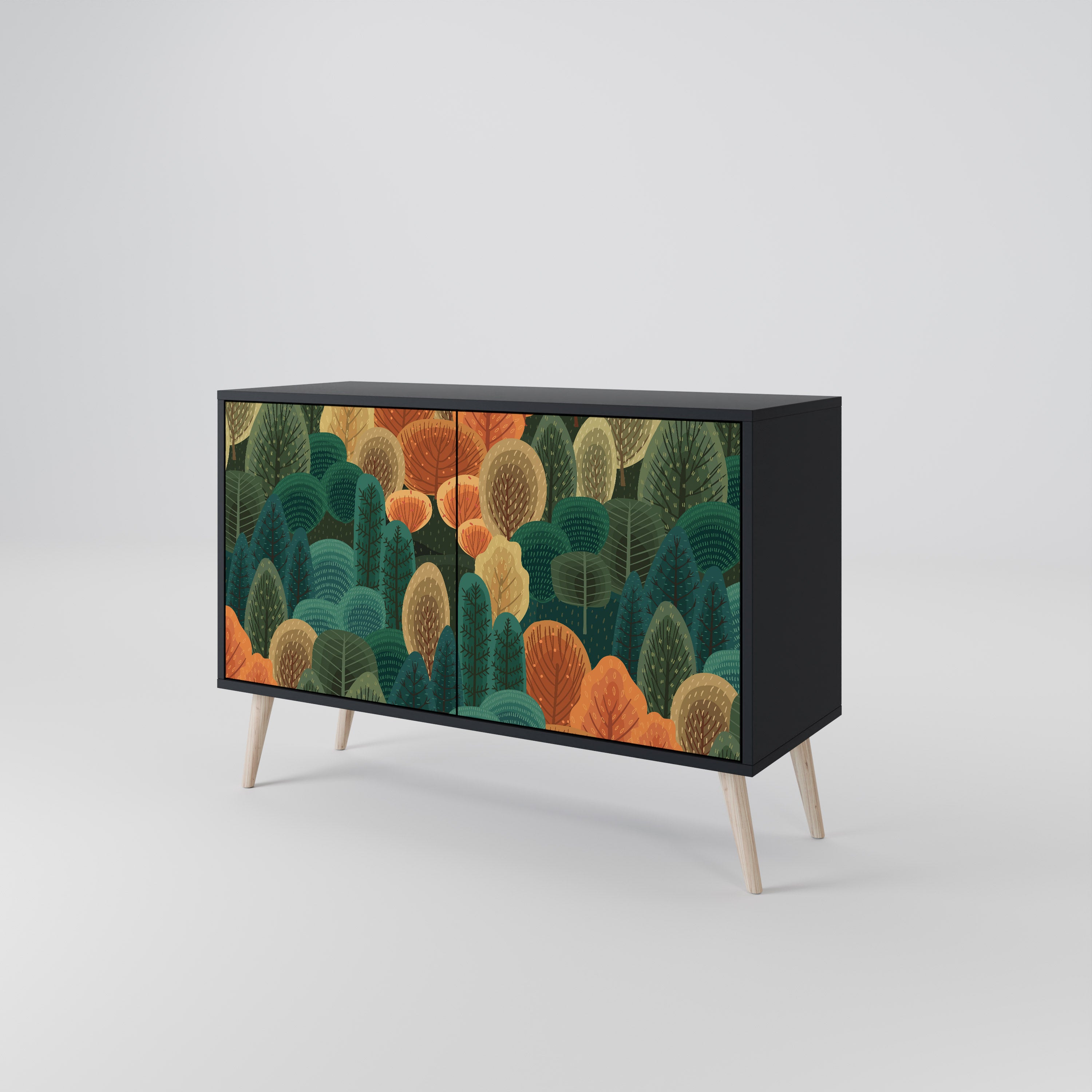 AUTUMN KALEIDOSCOPE 2-Door Sideboard in Black Finish