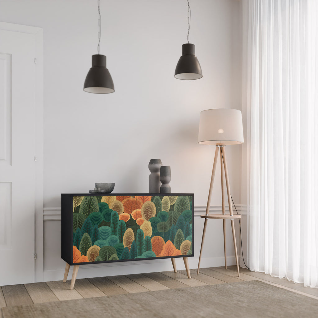 AUTUMN KALEIDOSCOPE 2-Door Sideboard in Black Finish