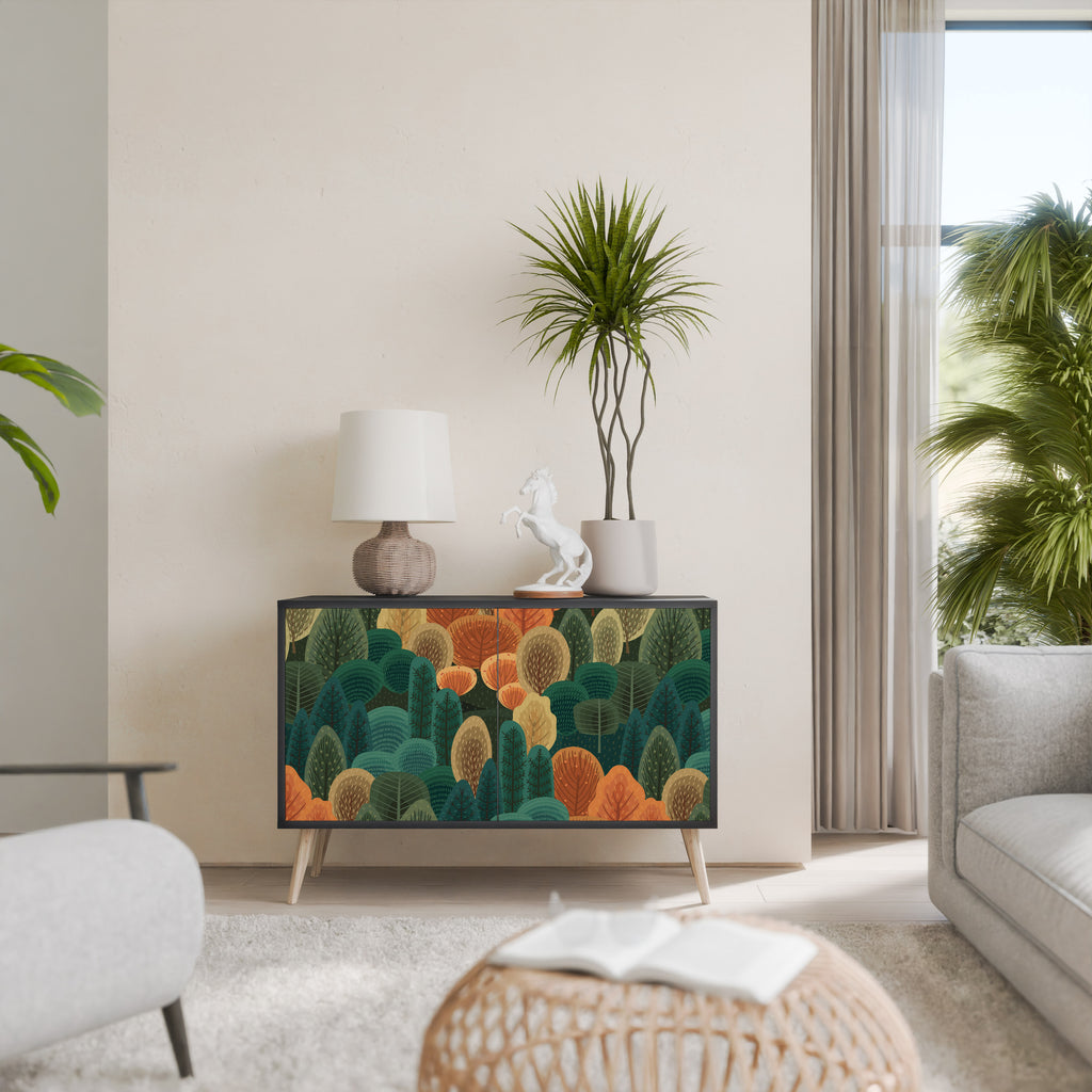 AUTUMN KALEIDOSCOPE 2-Door Sideboard in Black Finish