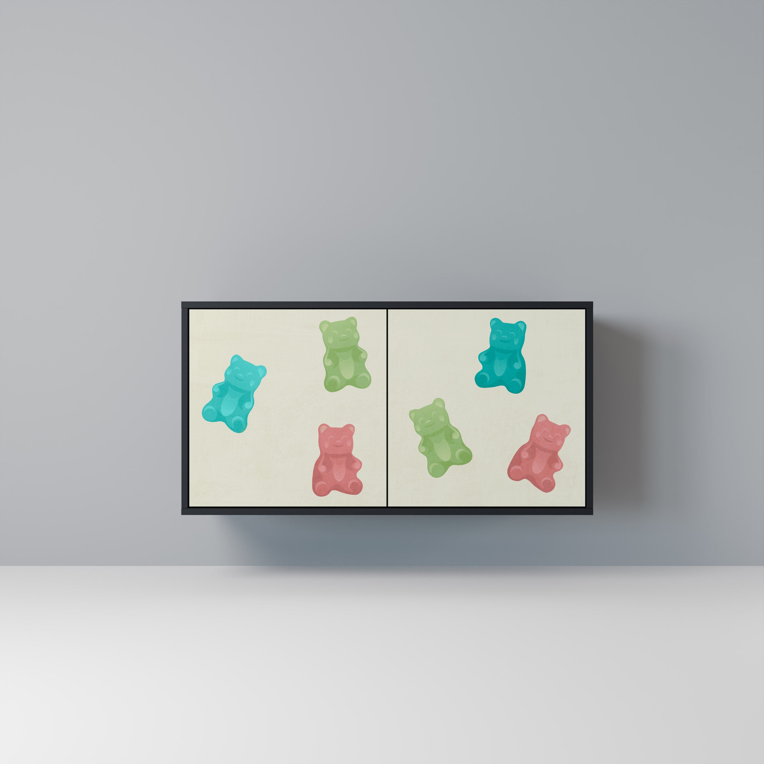 GUMMY BEARS 2-Door Sideboard in Black Finish