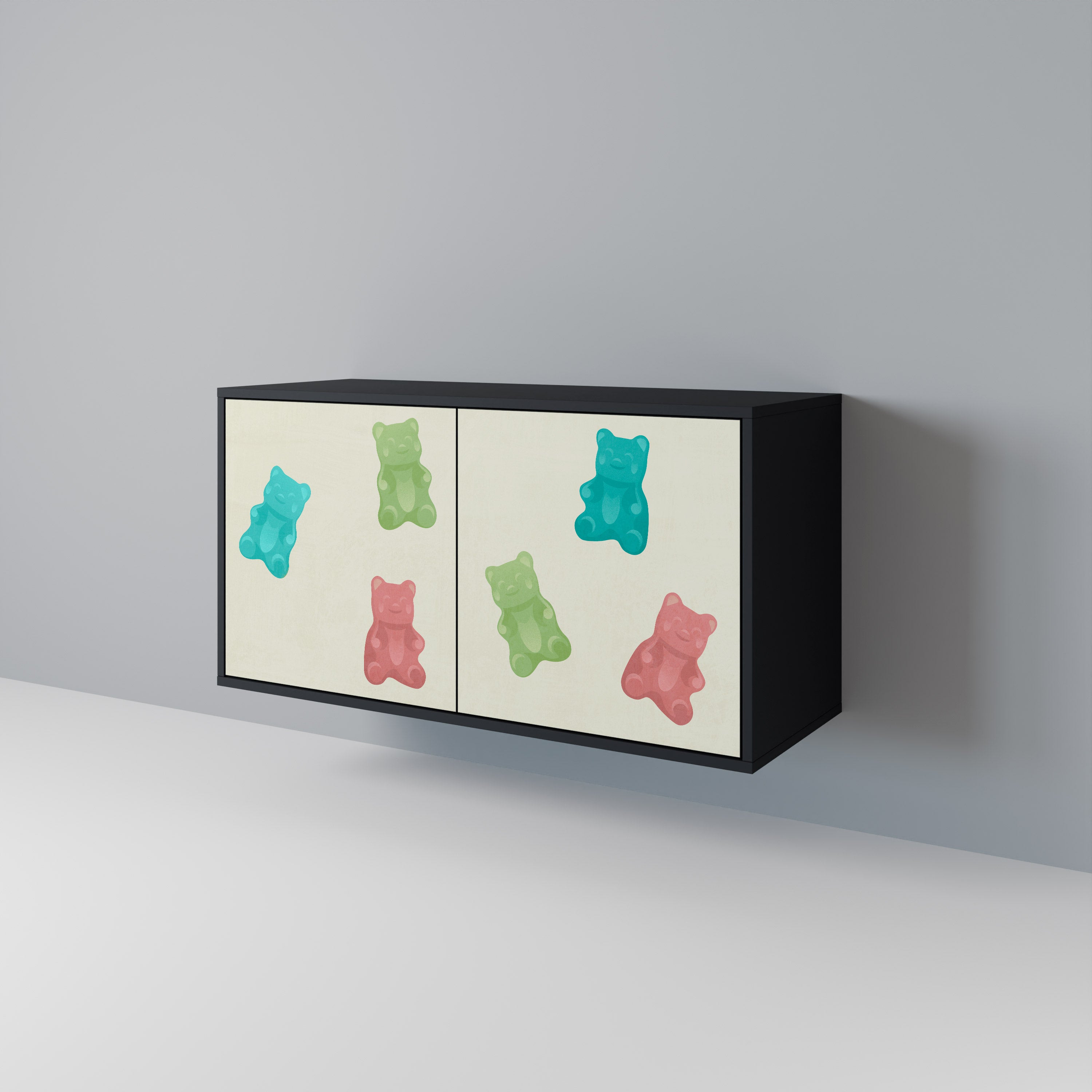 GUMMY BEARS 2-Door Sideboard in Black Finish