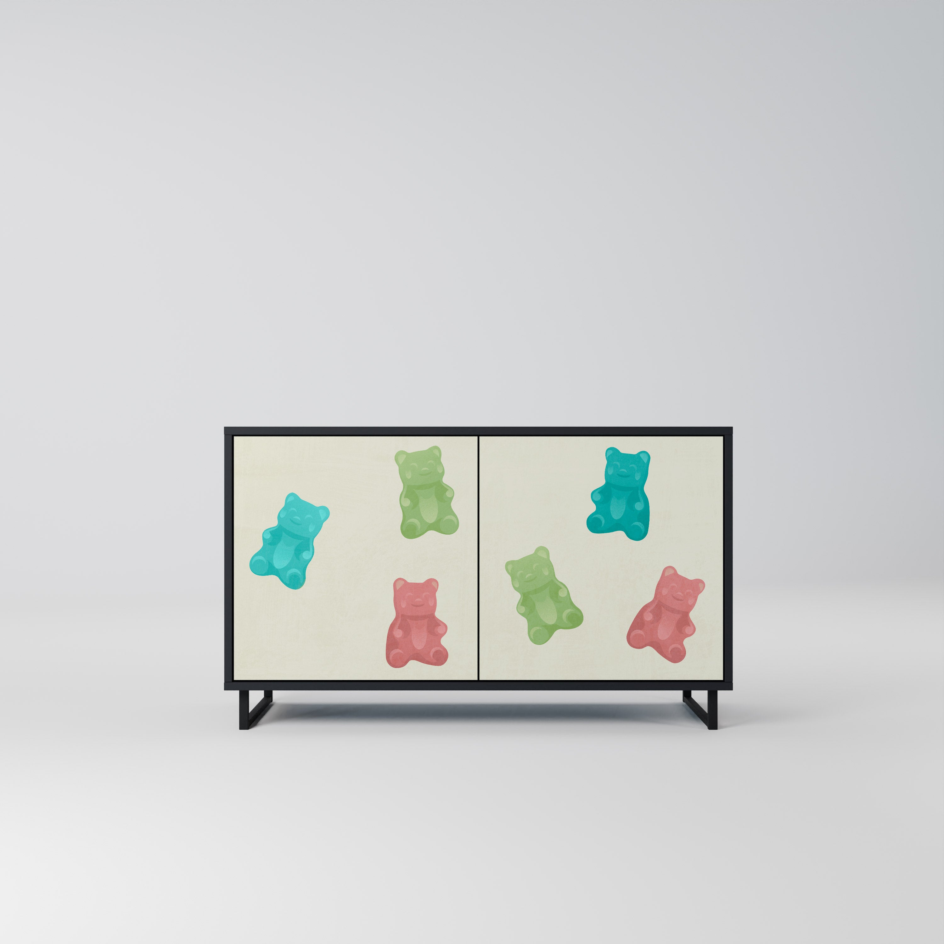 GUMMY BEARS 2-Door Sideboard in Black Finish