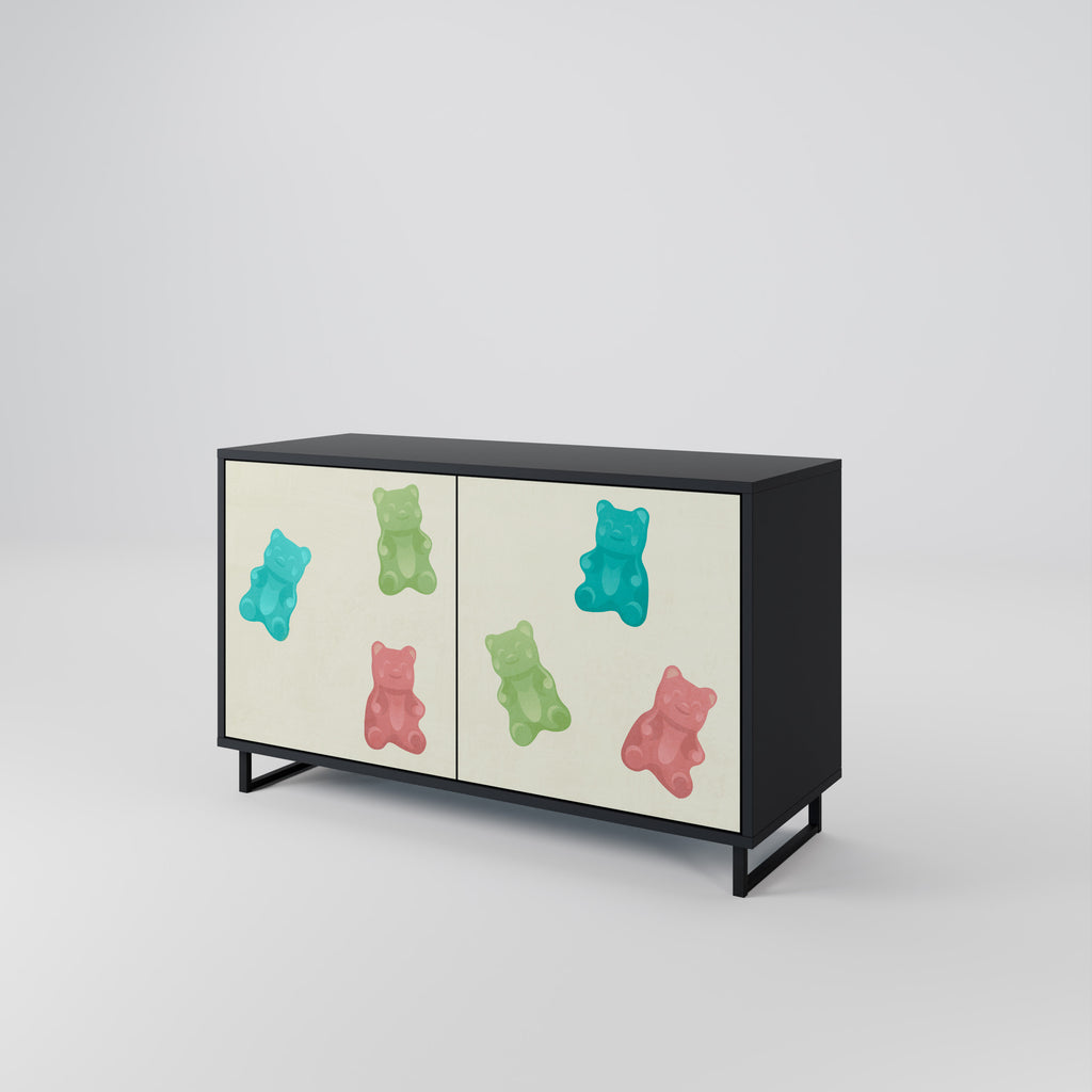 GUMMY BEARS 2-Door Sideboard in Black Finish