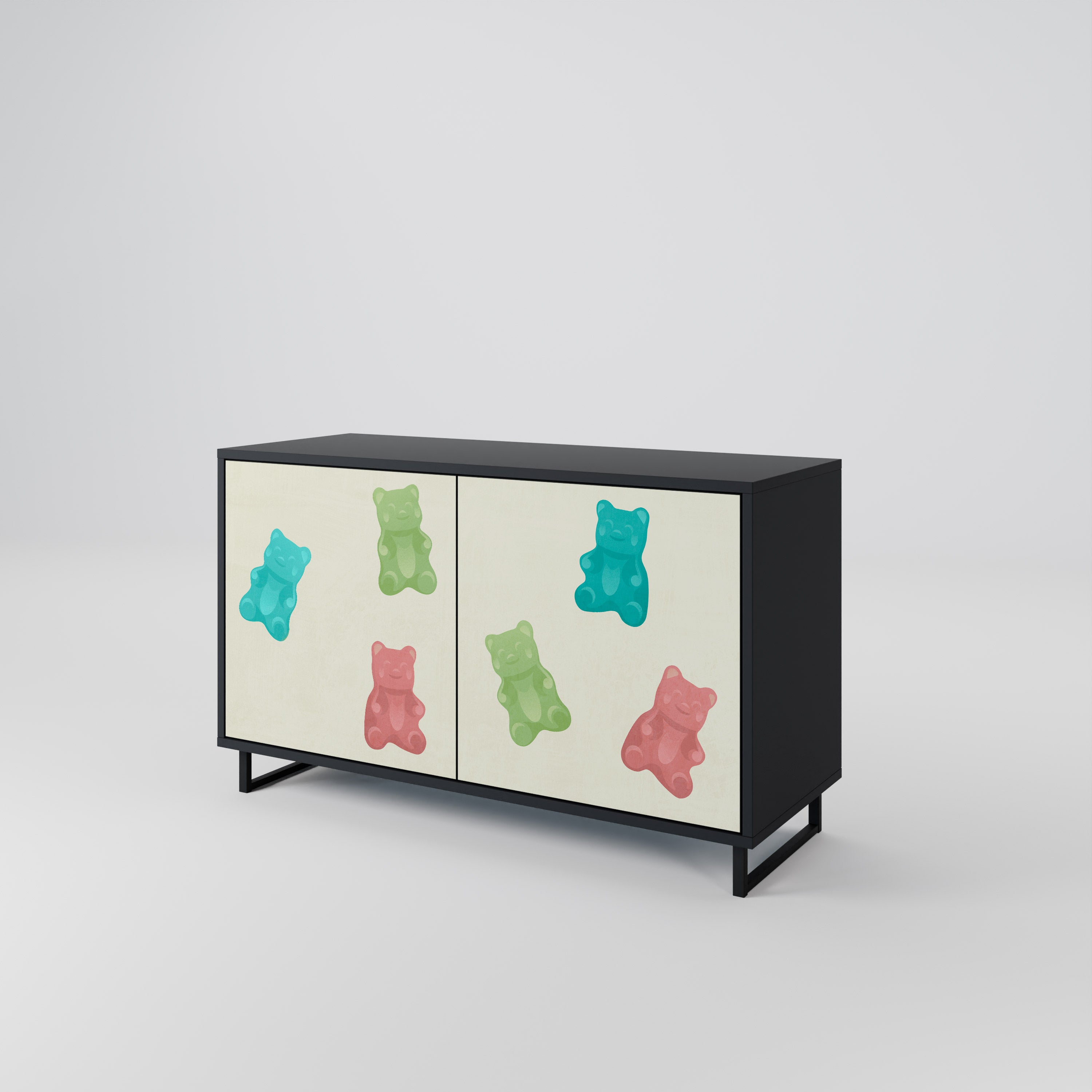 GUMMY BEARS 2-Door Sideboard in Black Finish