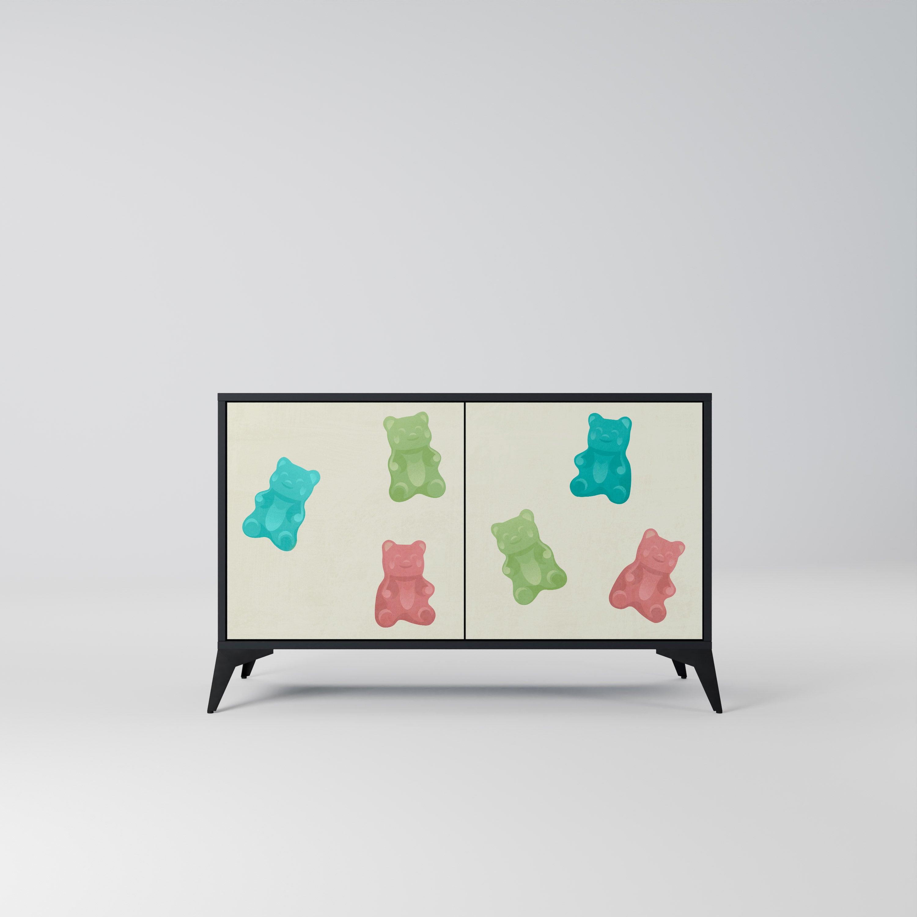 GUMMY BEARS 2-Door Sideboard in Black Finish