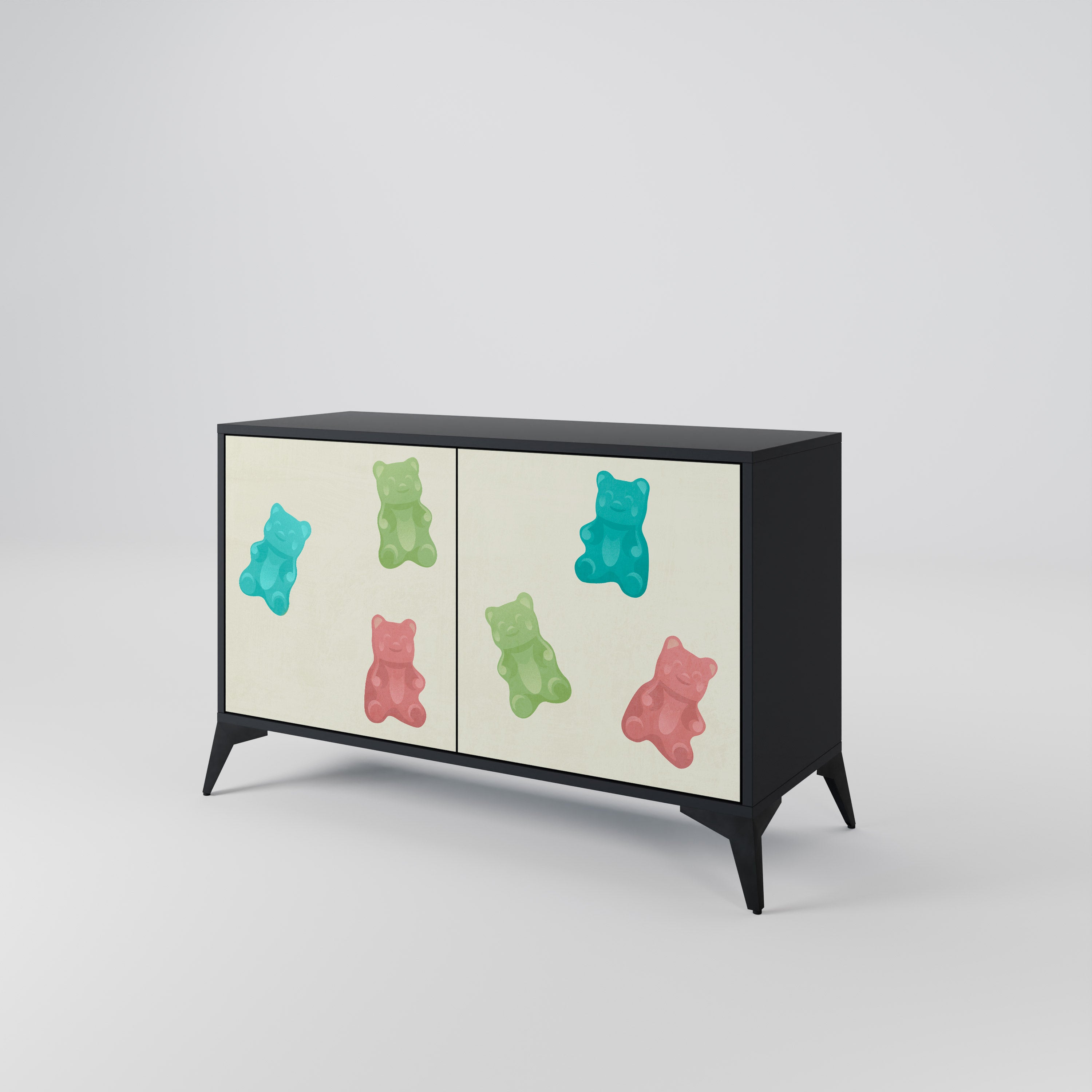 GUMMY BEARS 2-Door Sideboard in Black Finish