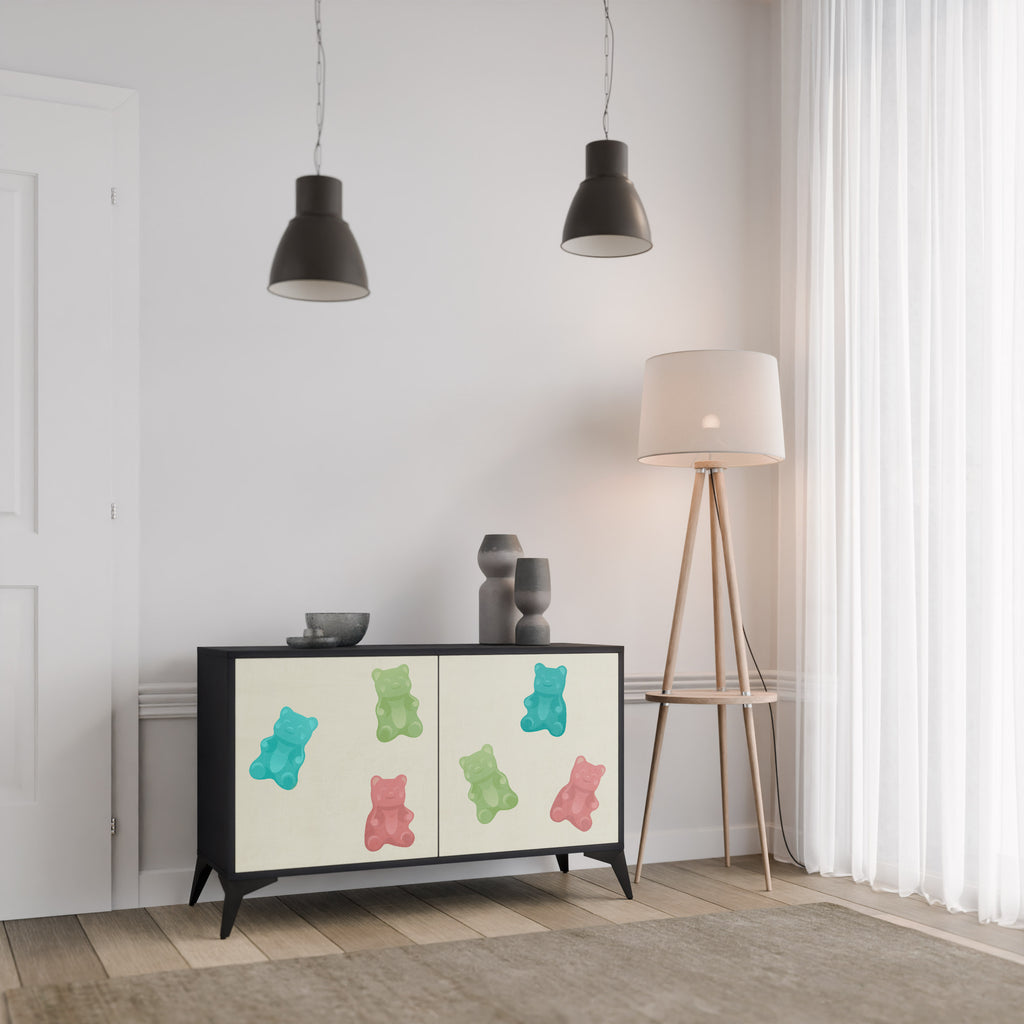 GUMMY BEARS 2-Door Sideboard in Black Finish