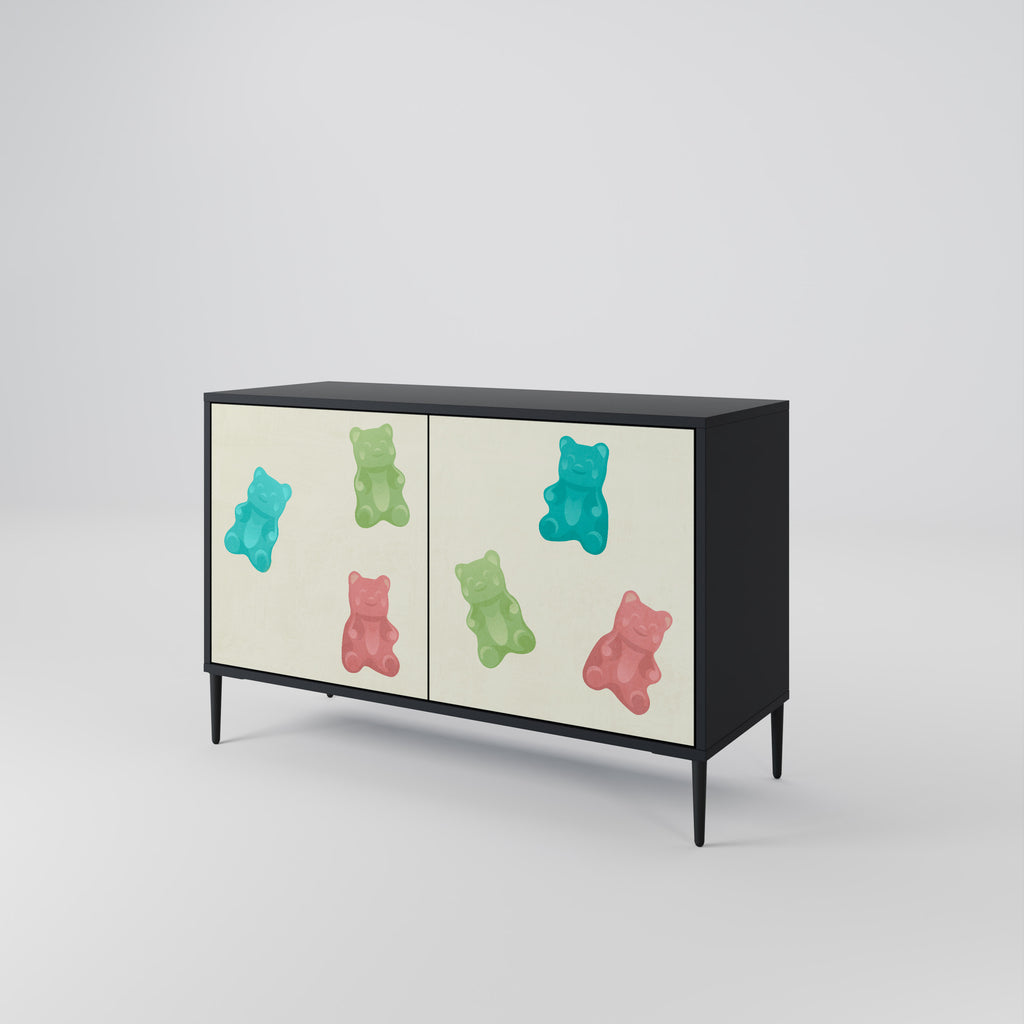 GUMMY BEARS 2-Door Sideboard in Black Finish