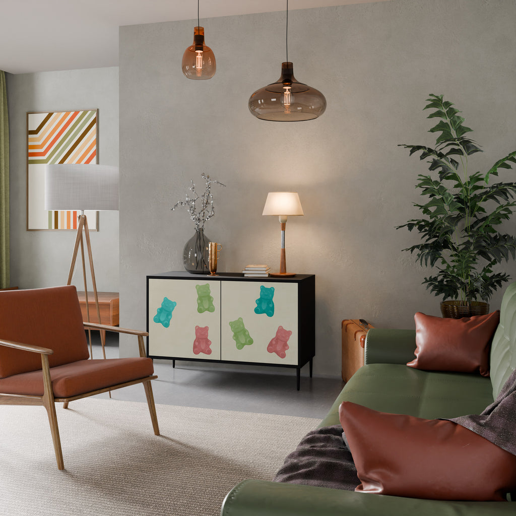 GUMMY BEARS 2-Door Sideboard in Black Finish