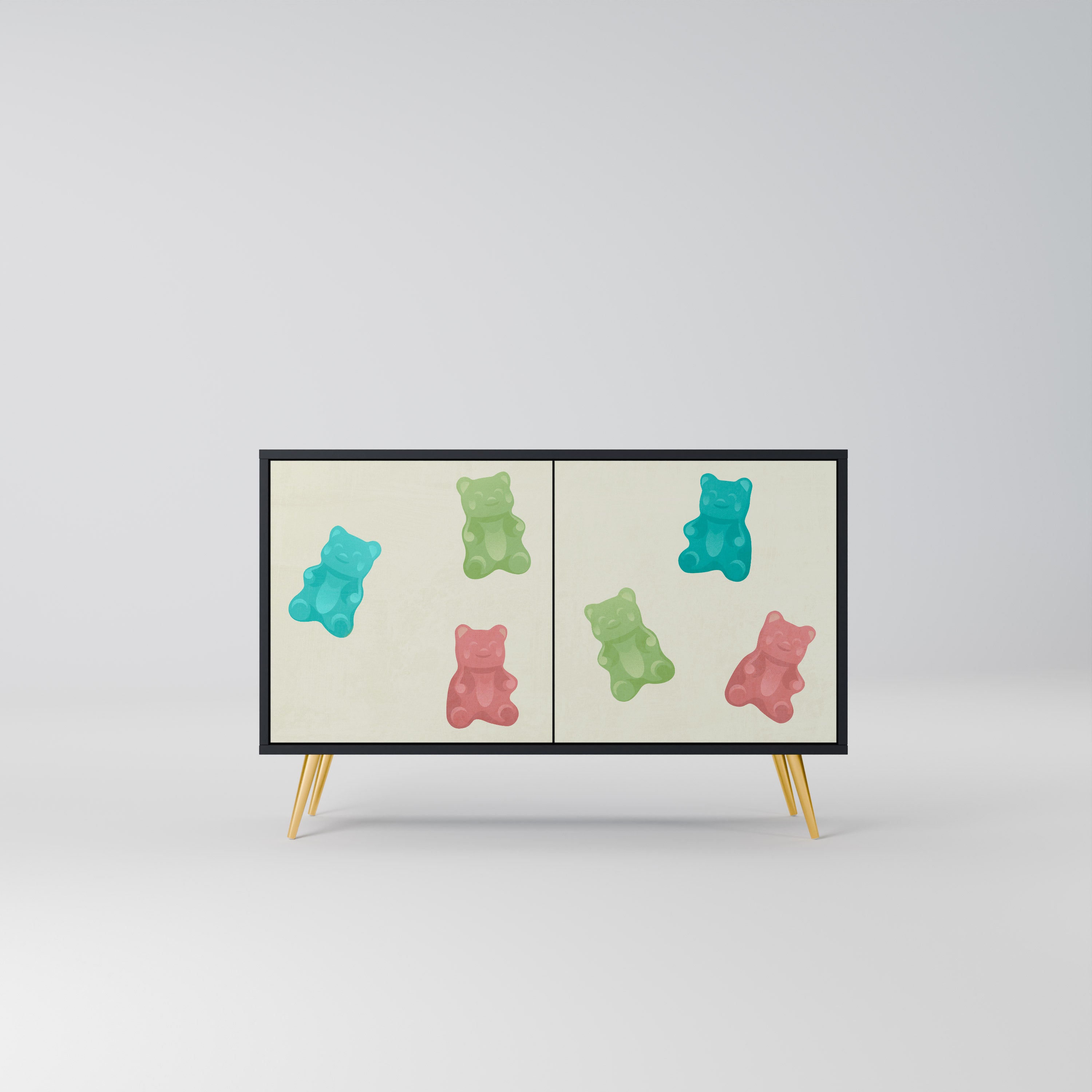 GUMMY BEARS 2-Door Sideboard in Black Finish