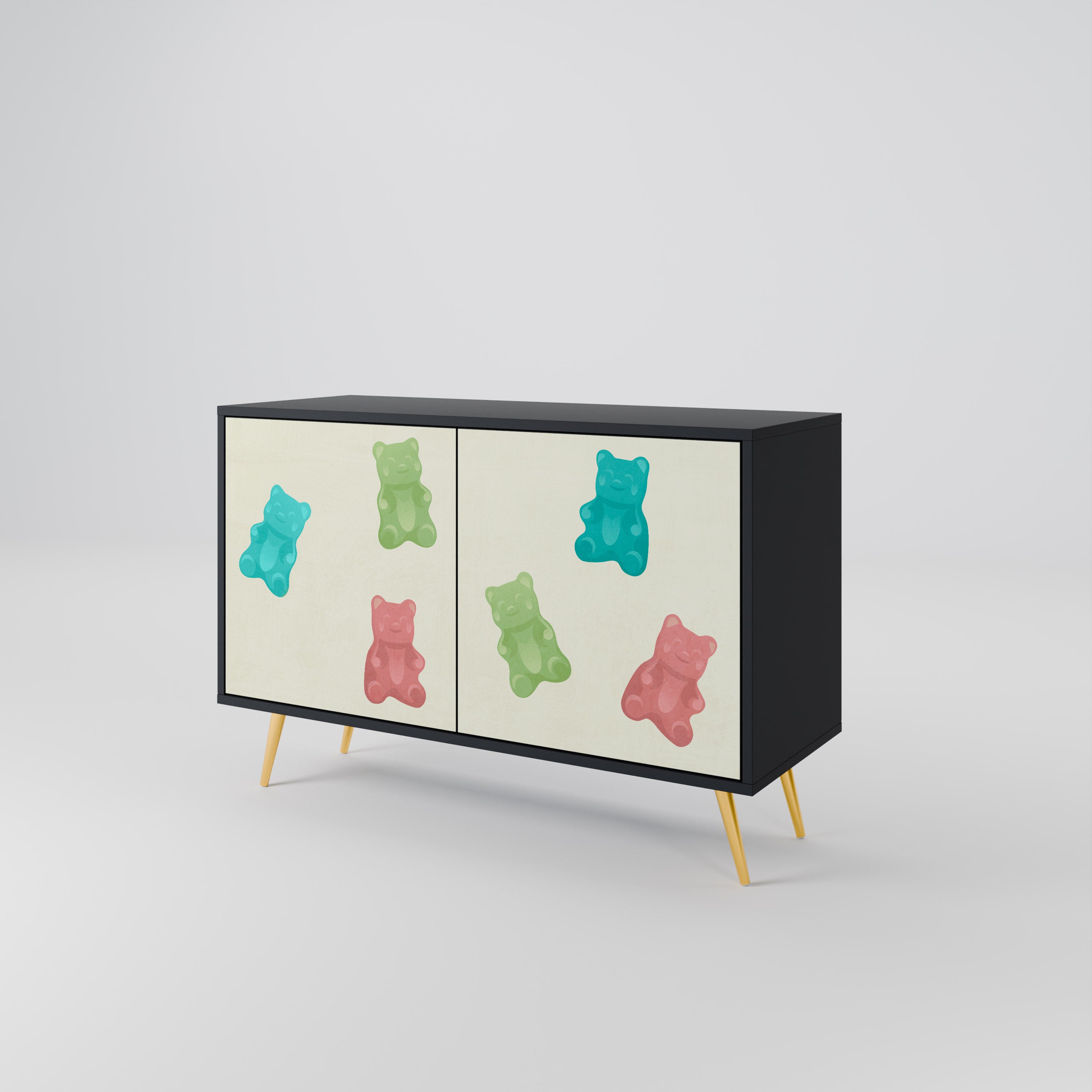 GUMMY BEARS 2-Door Sideboard in Black Finish
