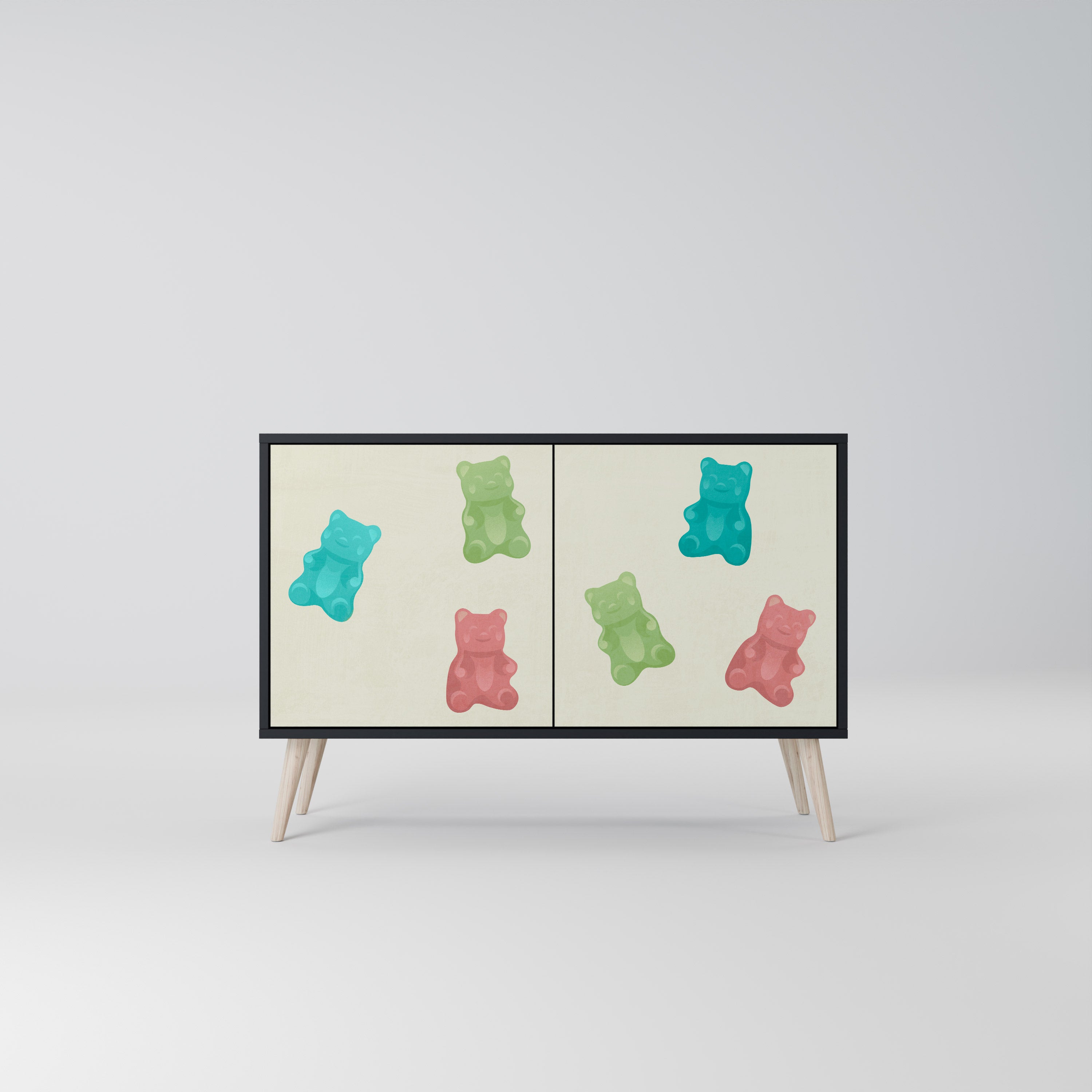 GUMMY BEARS 2-Door Sideboard in Black Finish