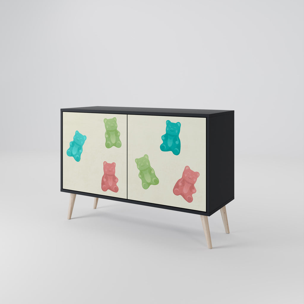 GUMMY BEARS 2-Door Sideboard in Black Finish