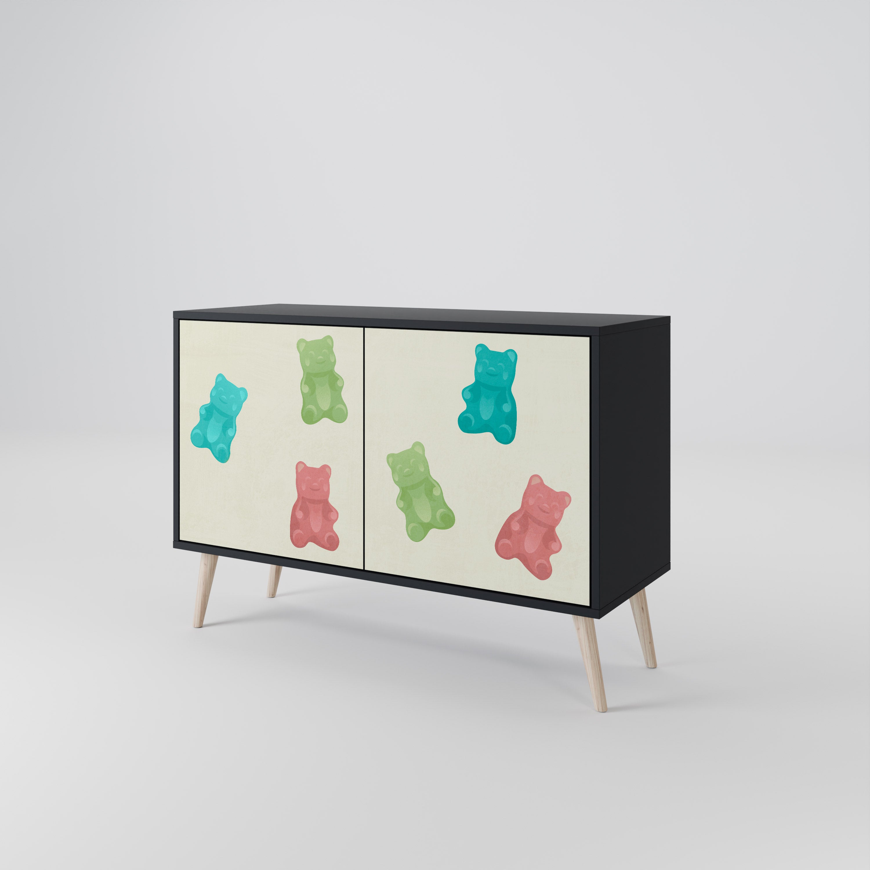 GUMMY BEARS 2-Door Sideboard in Black Finish