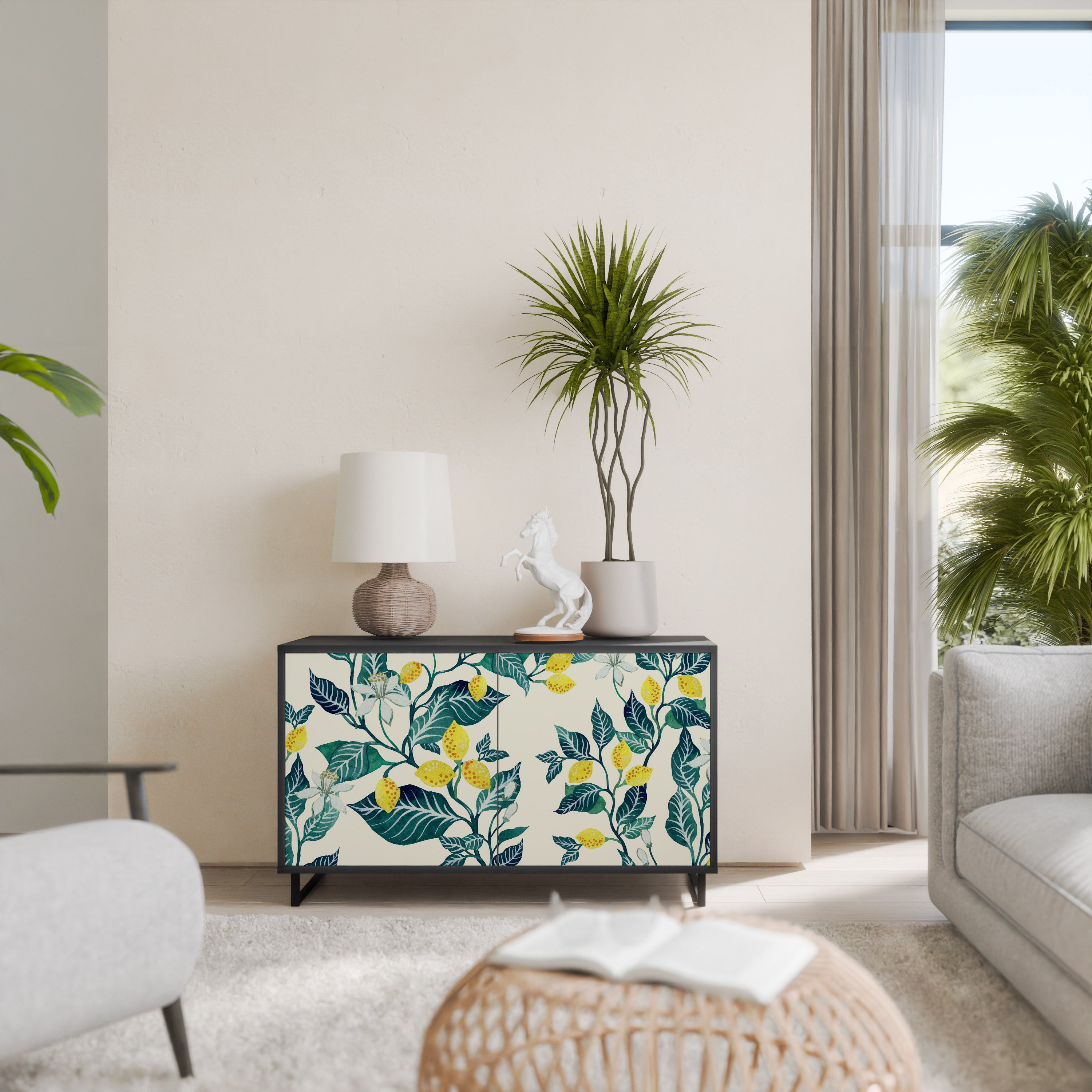 LEMON TREE 2-Door Sideboard in Black Finish