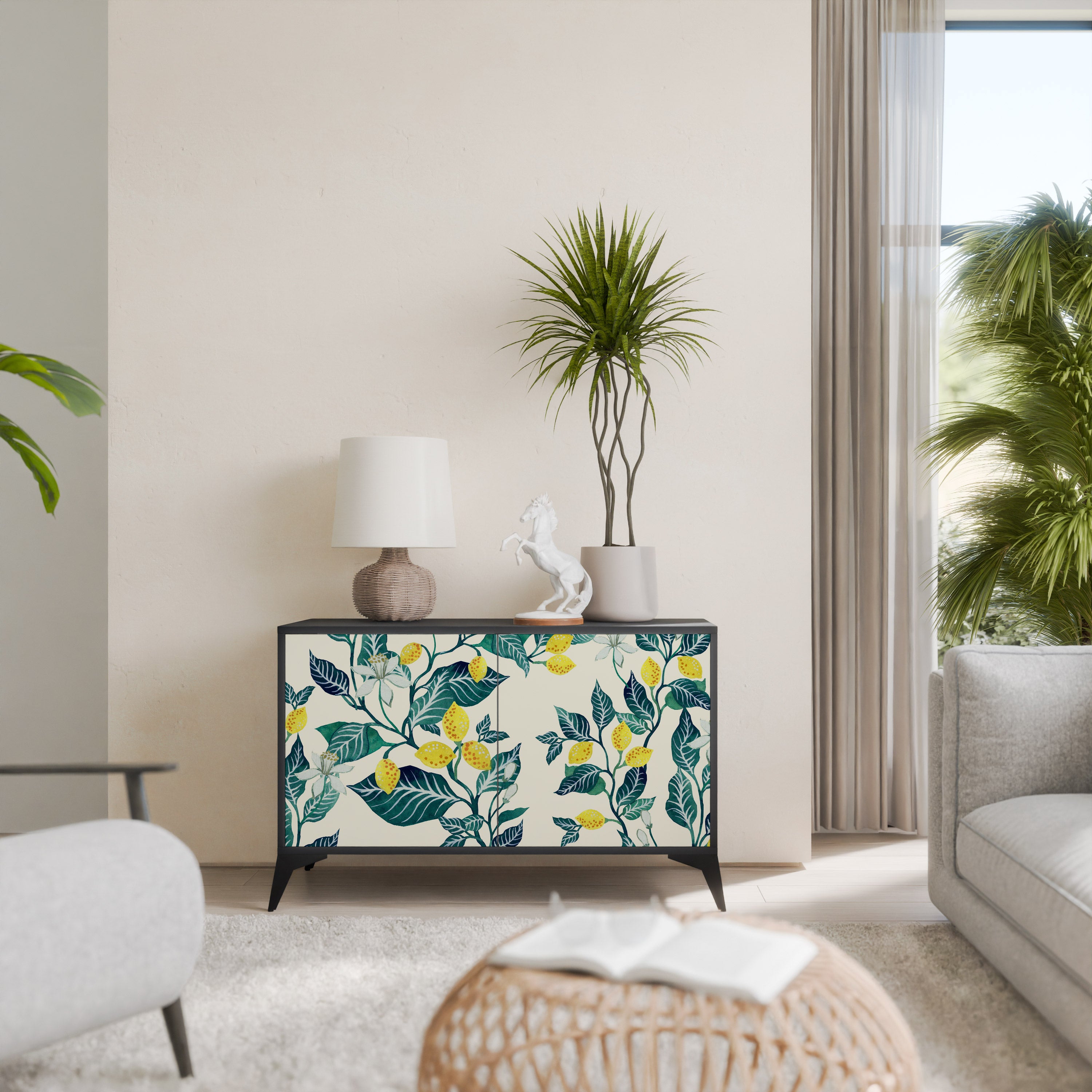 LEMON TREE 2-Door Sideboard in Black Finish