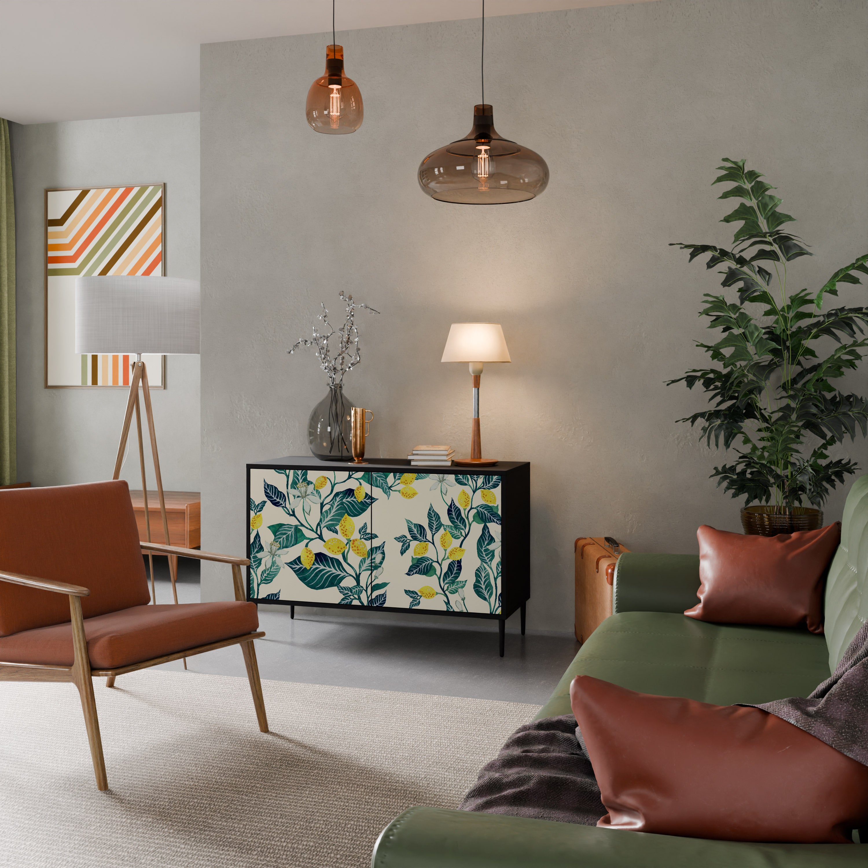 LEMON TREE 2-Door Sideboard in Black Finish