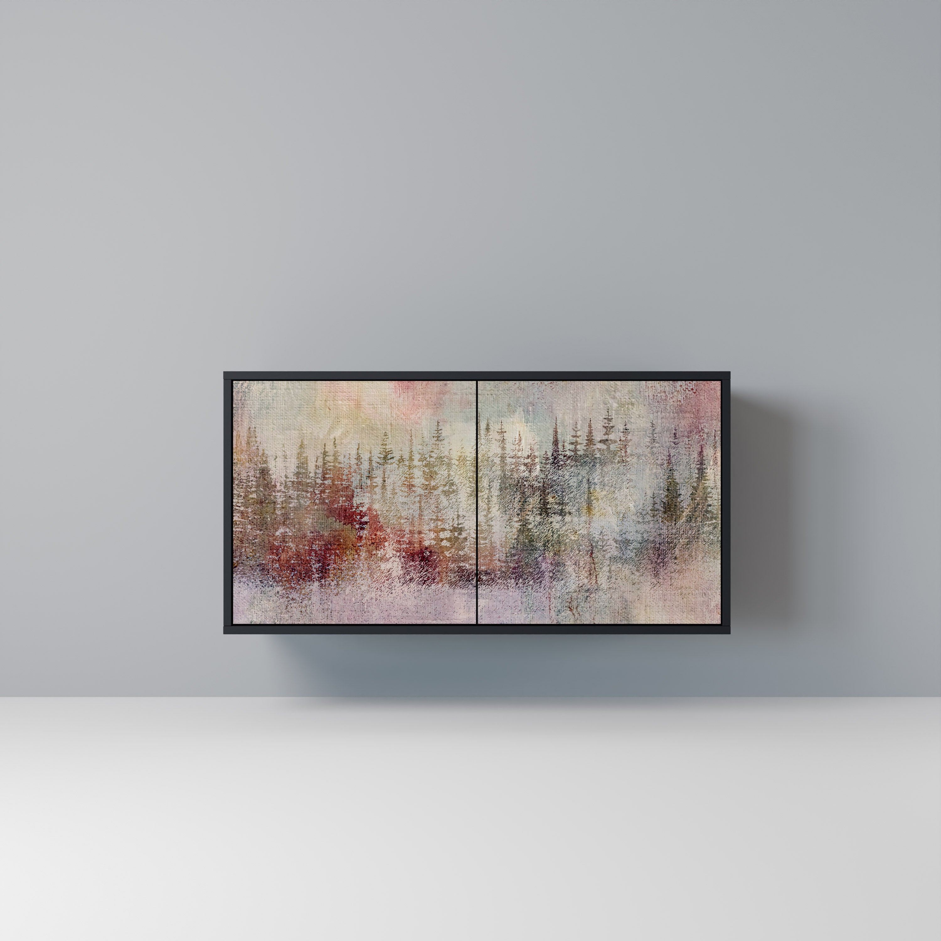 VEILED SUMMIT 2-Door Sideboard in Black Finish