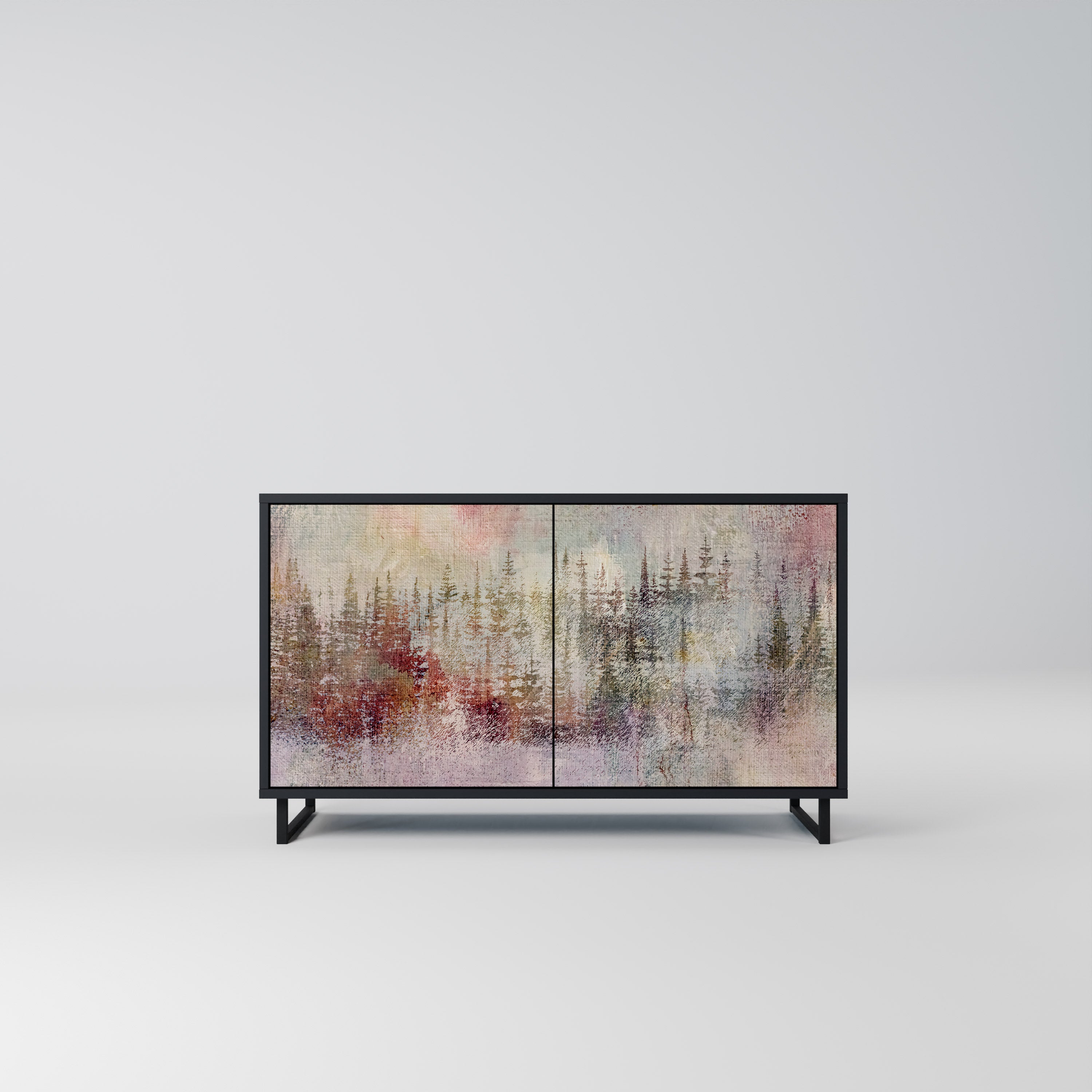 VEILED SUMMIT 2-Door Sideboard in Black Finish