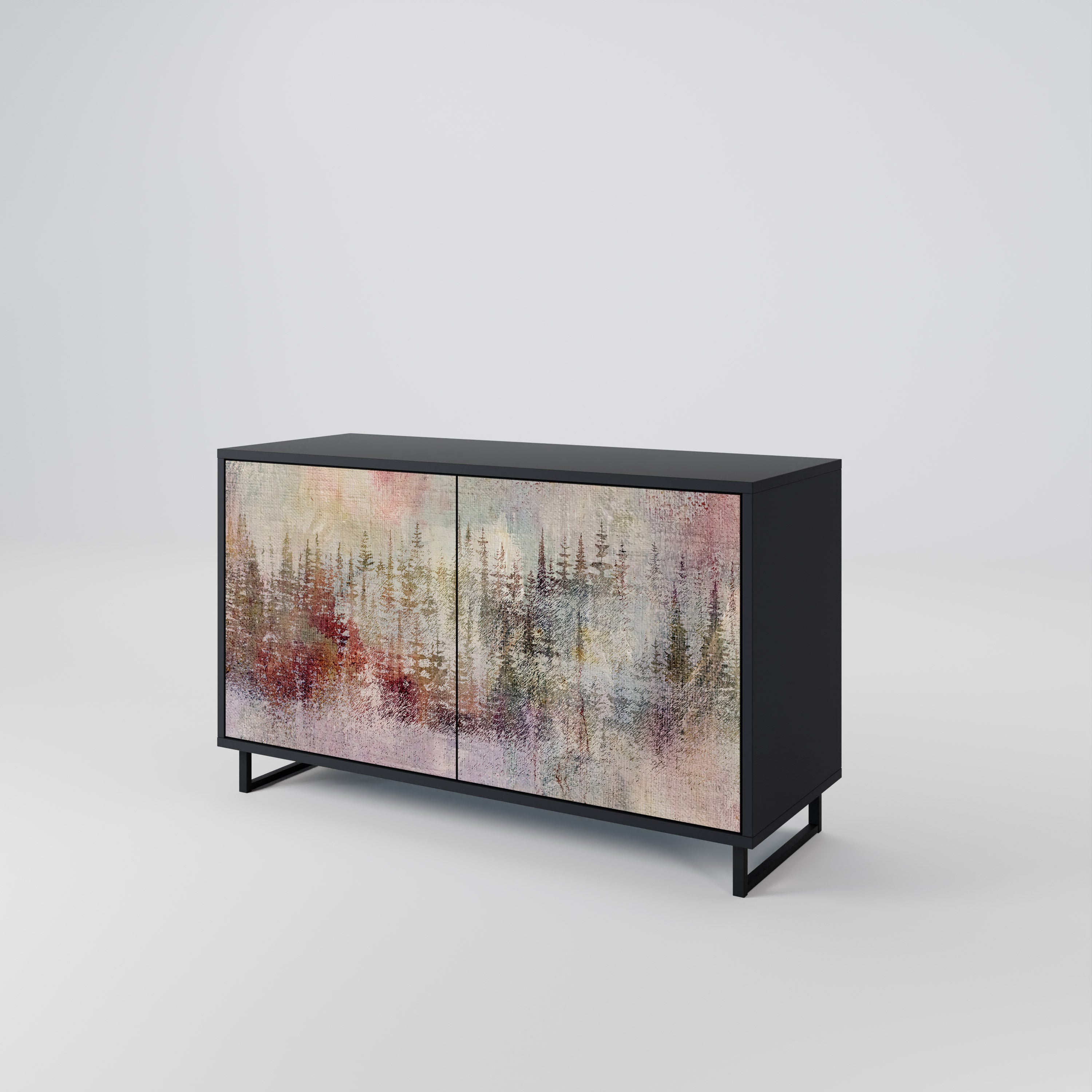 VEILED SUMMIT 2-Door Sideboard in Black Finish