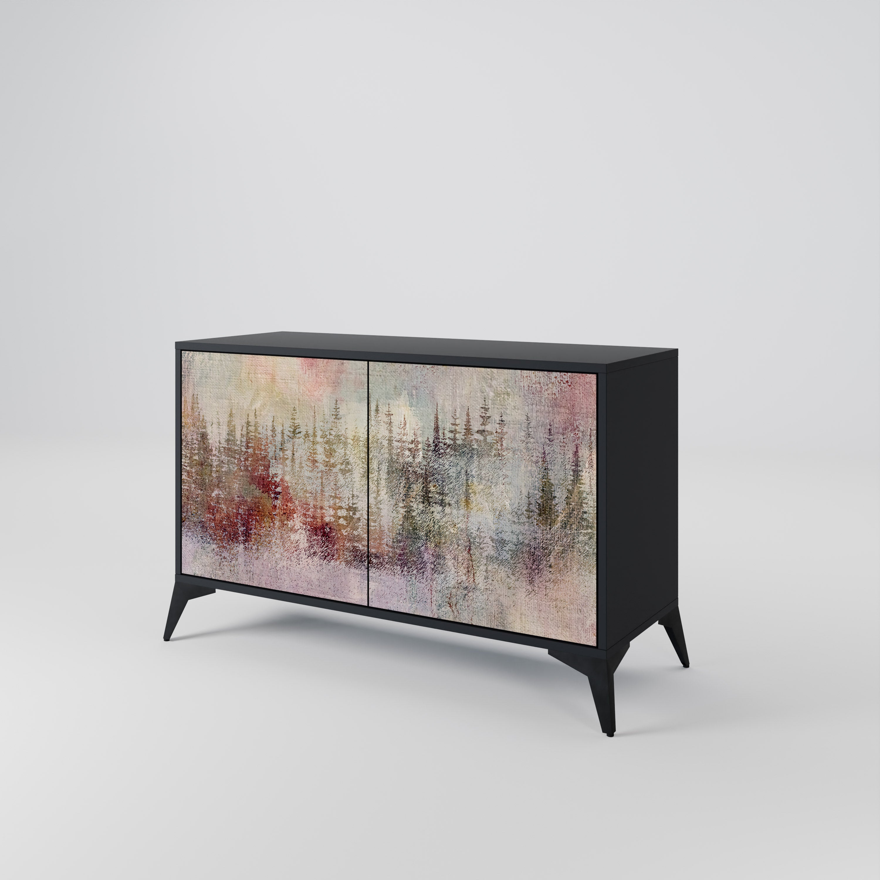 VEILED SUMMIT 2-Door Sideboard in Black Finish