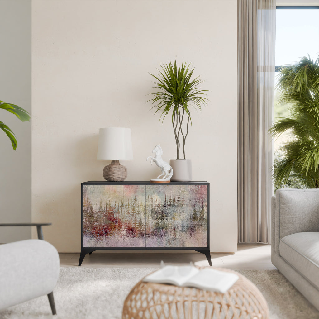 VEILED SUMMIT 2-Door Sideboard in Black Finish