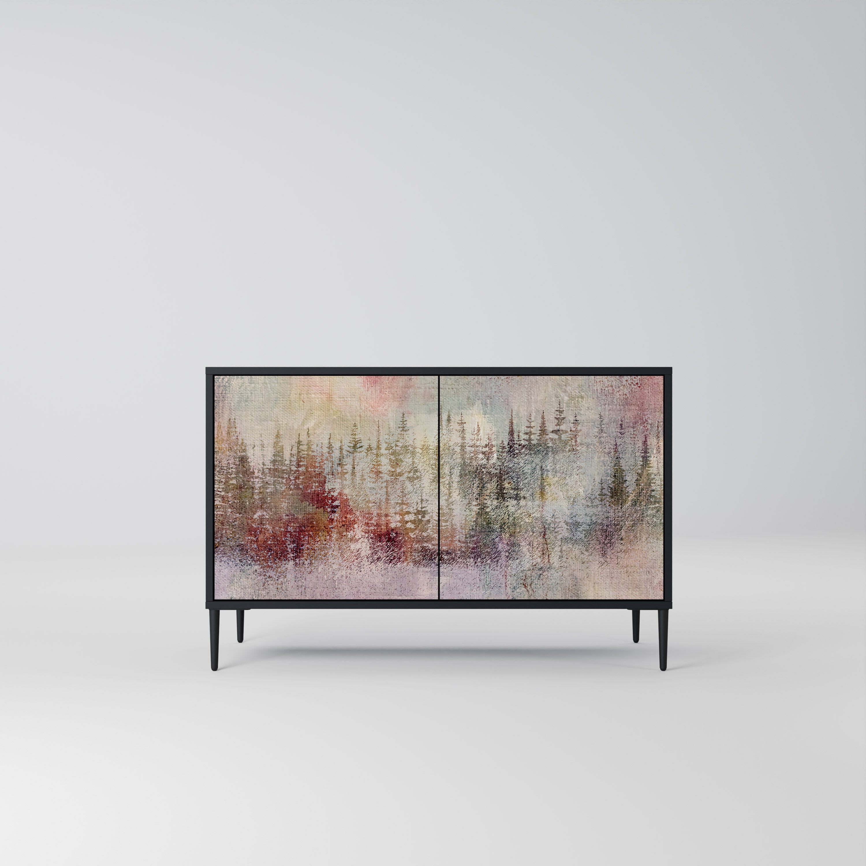 VEILED SUMMIT 2-Door Sideboard in Black Finish