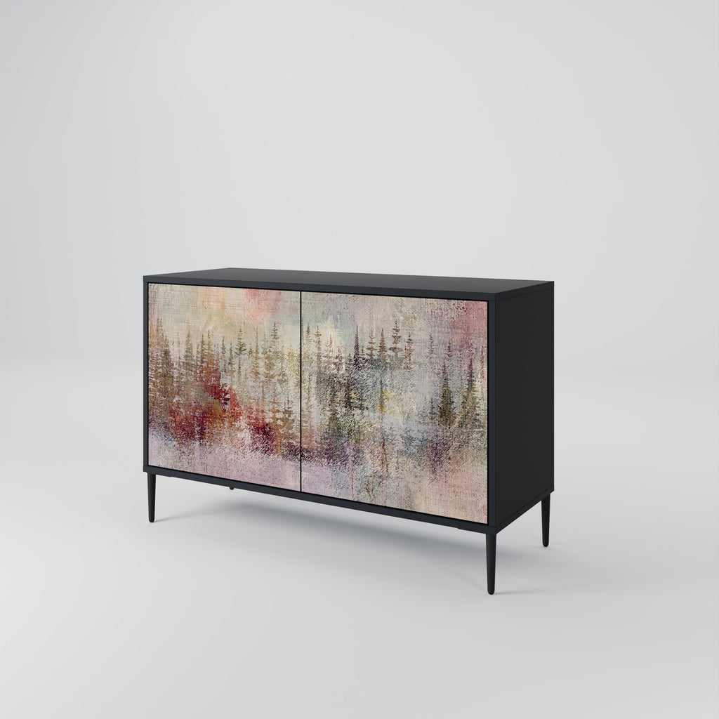 VEILED SUMMIT 2-Door Sideboard in Black Finish