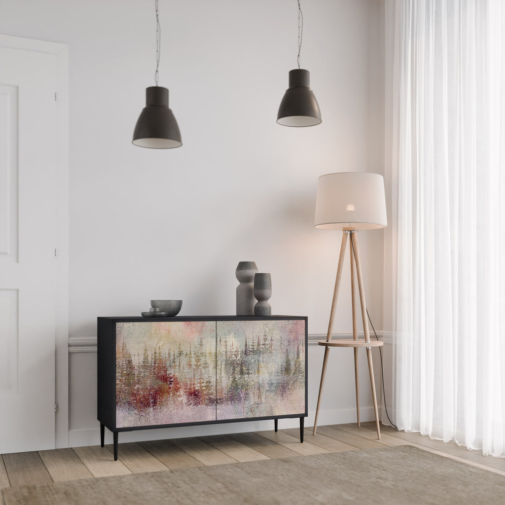 VEILED SUMMIT 2-Door Sideboard in Black Finish