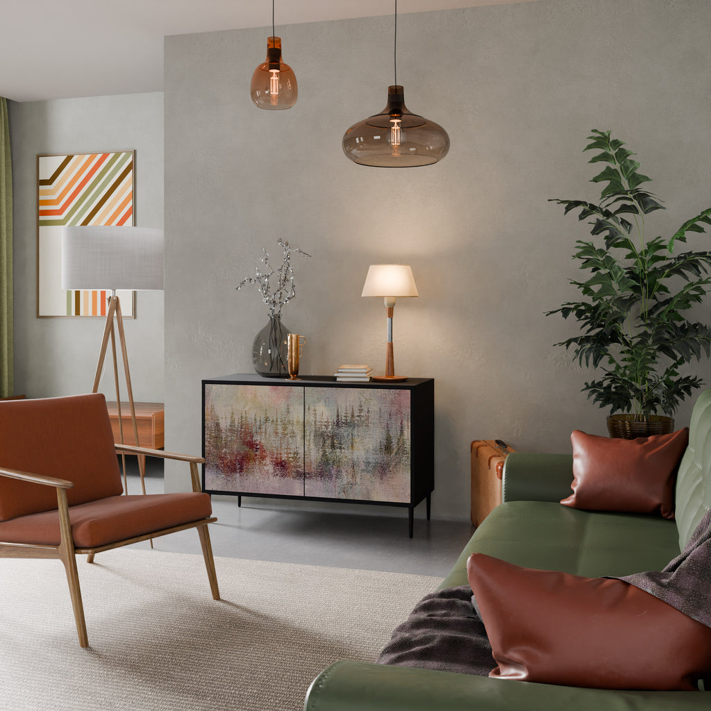 VEILED SUMMIT 2-Door Sideboard in Black Finish