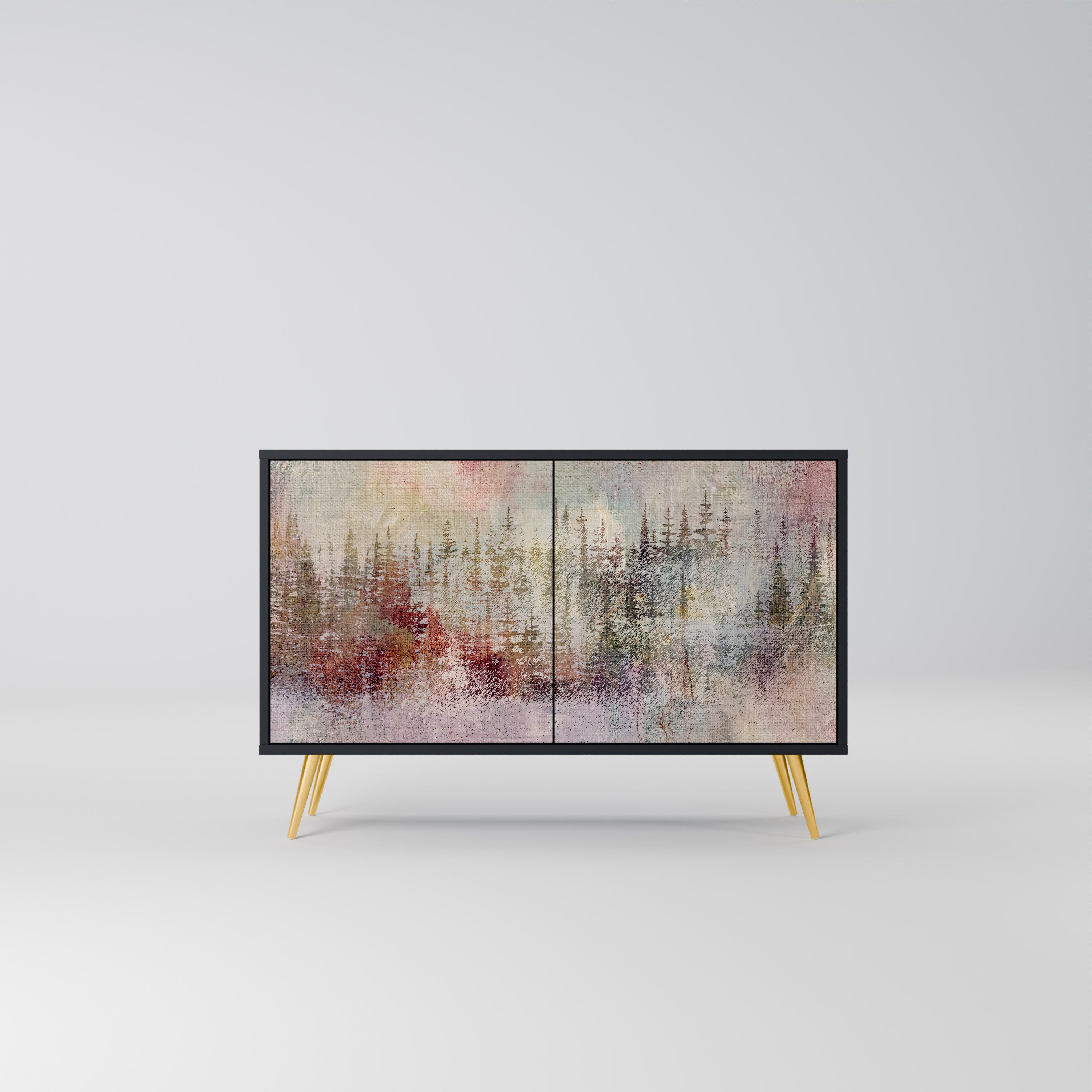 VEILED SUMMIT 2-Door Sideboard in Black Finish