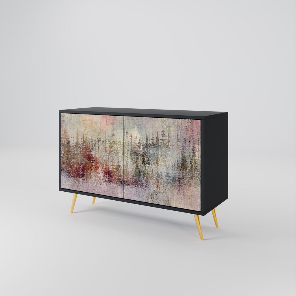 VEILED SUMMIT 2-Door Sideboard in Black Finish
