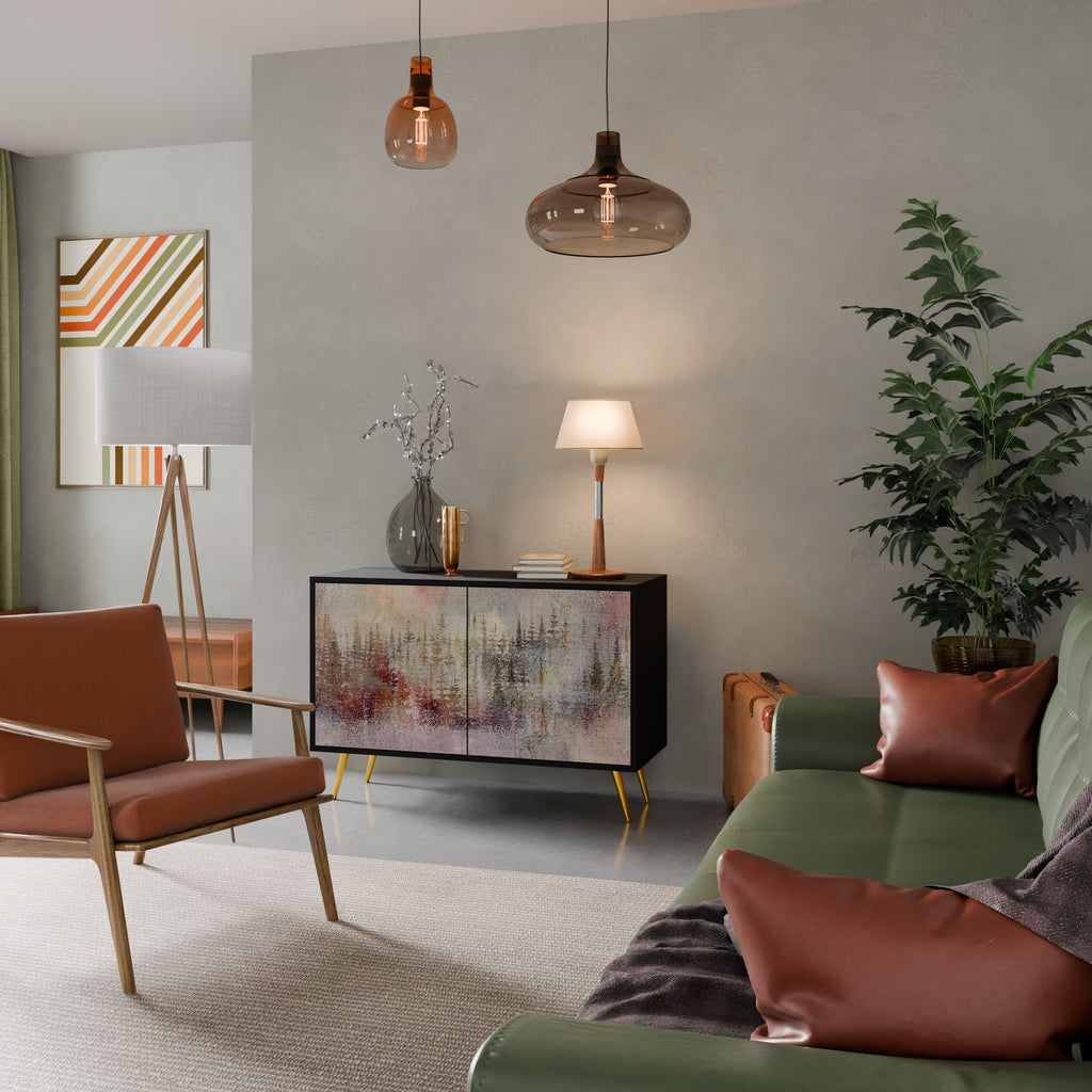 VEILED SUMMIT 2-Door Sideboard in Black Finish