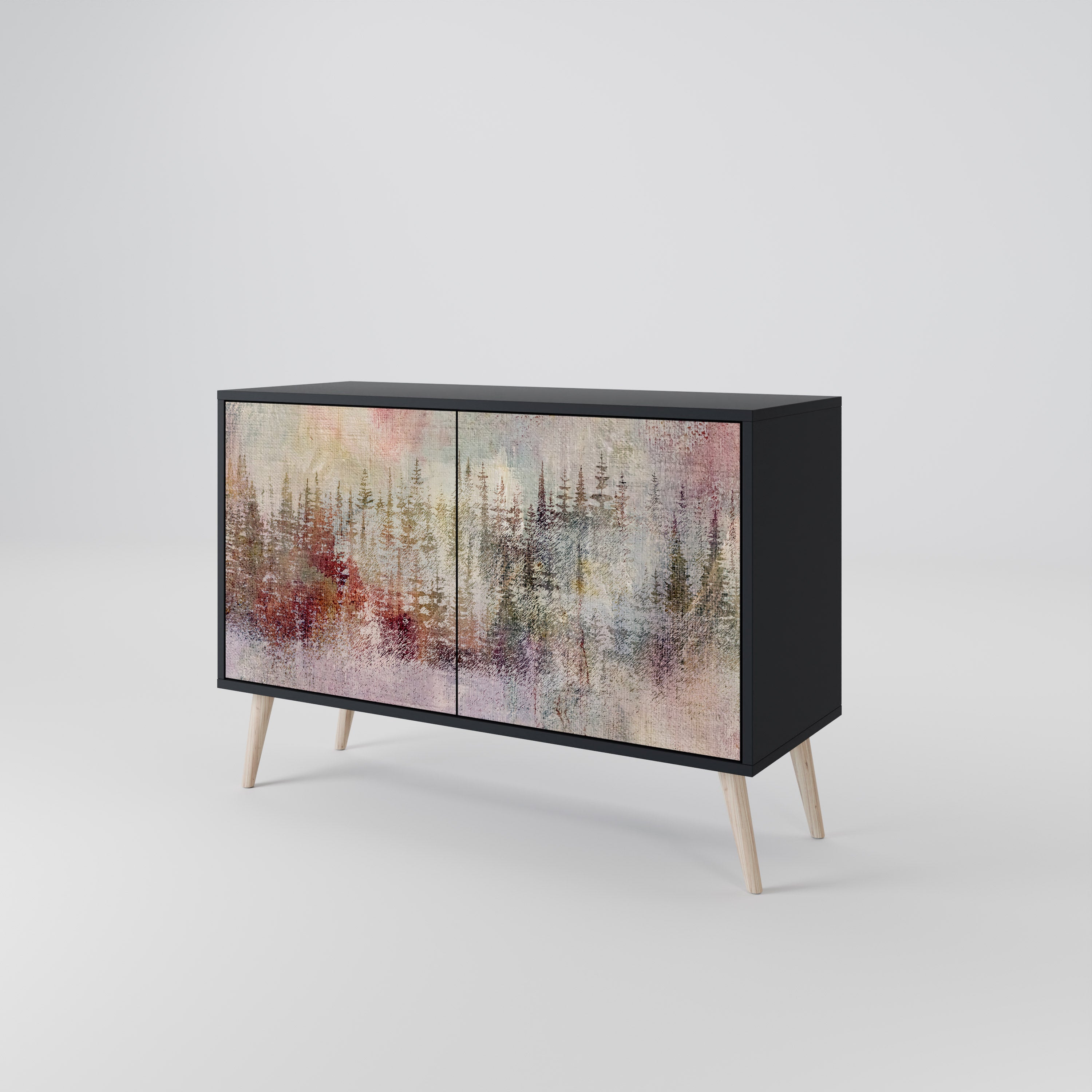 VEILED SUMMIT 2-Door Sideboard in Black Finish