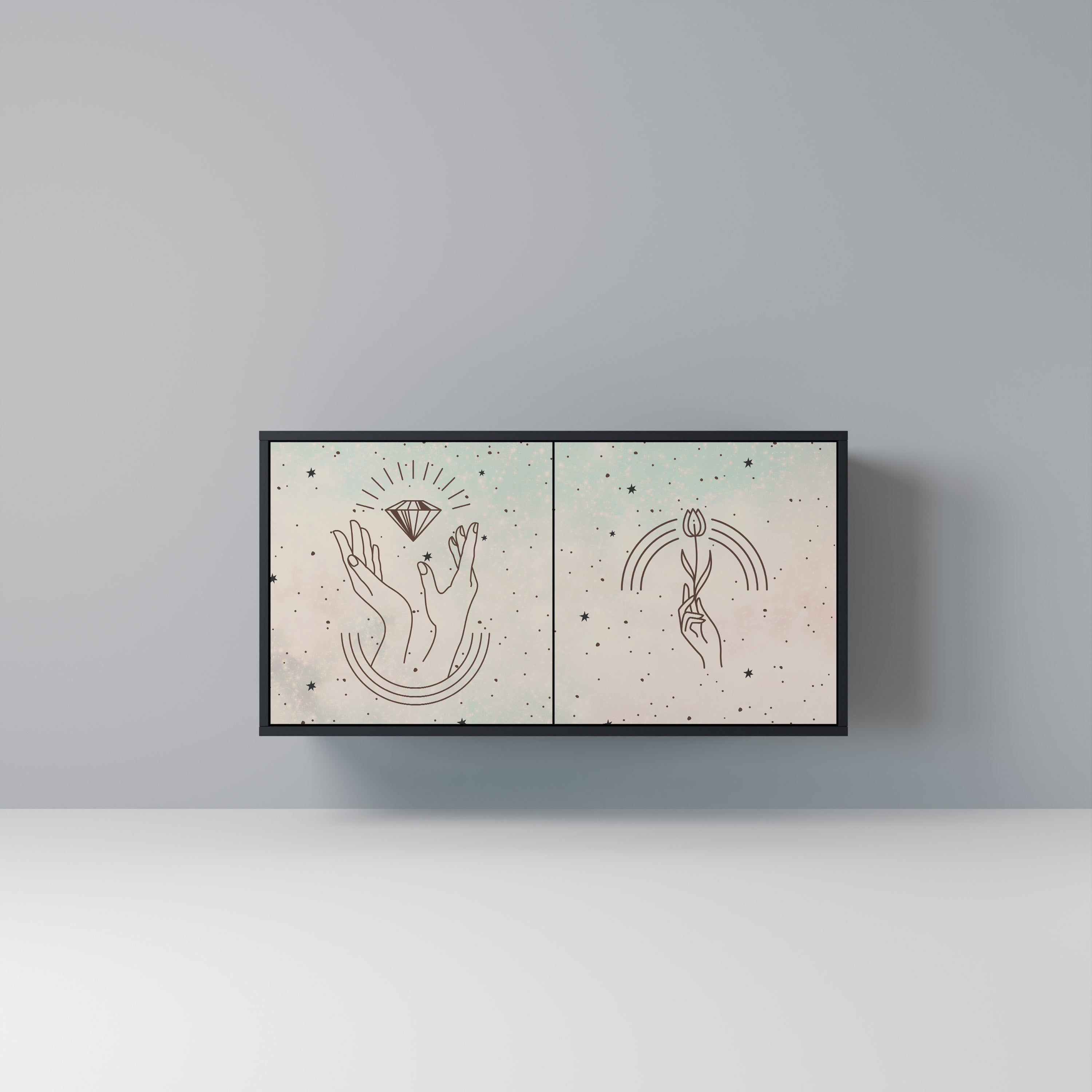 DELICATE BEAUTY 2-Door Sideboard in Black Finish