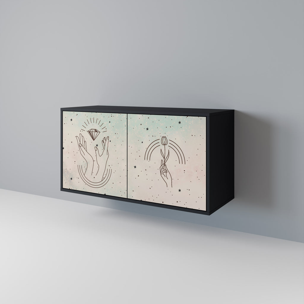 DELICATE BEAUTY 2-Door Sideboard in Black Finish