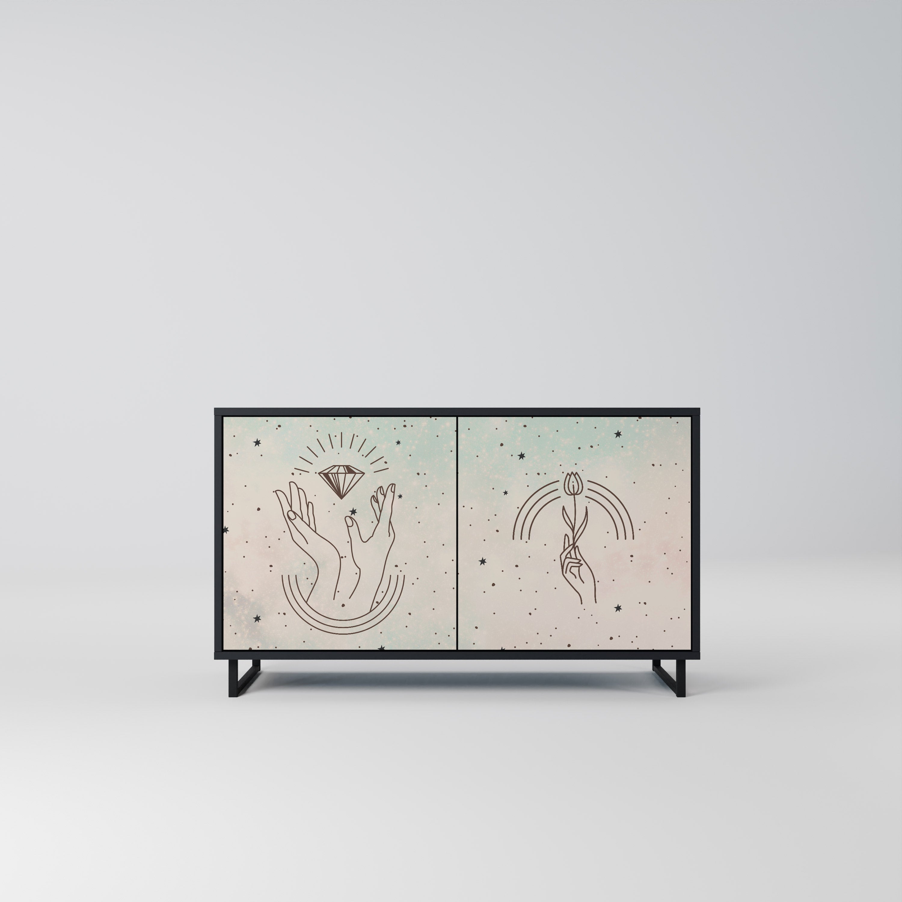 DELICATE BEAUTY 2-Door Sideboard in Black Finish