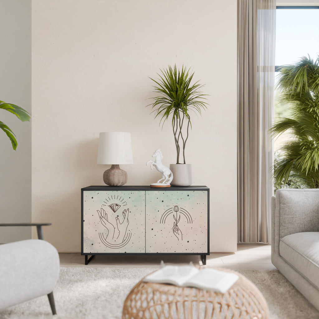 DELICATE BEAUTY 2-Door Sideboard in Black Finish