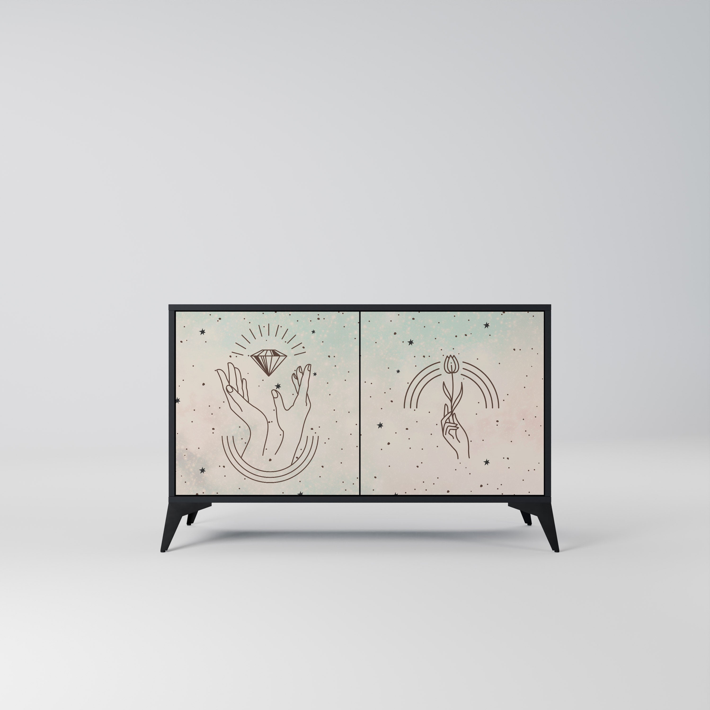 DELICATE BEAUTY 2-Door Sideboard in Black Finish