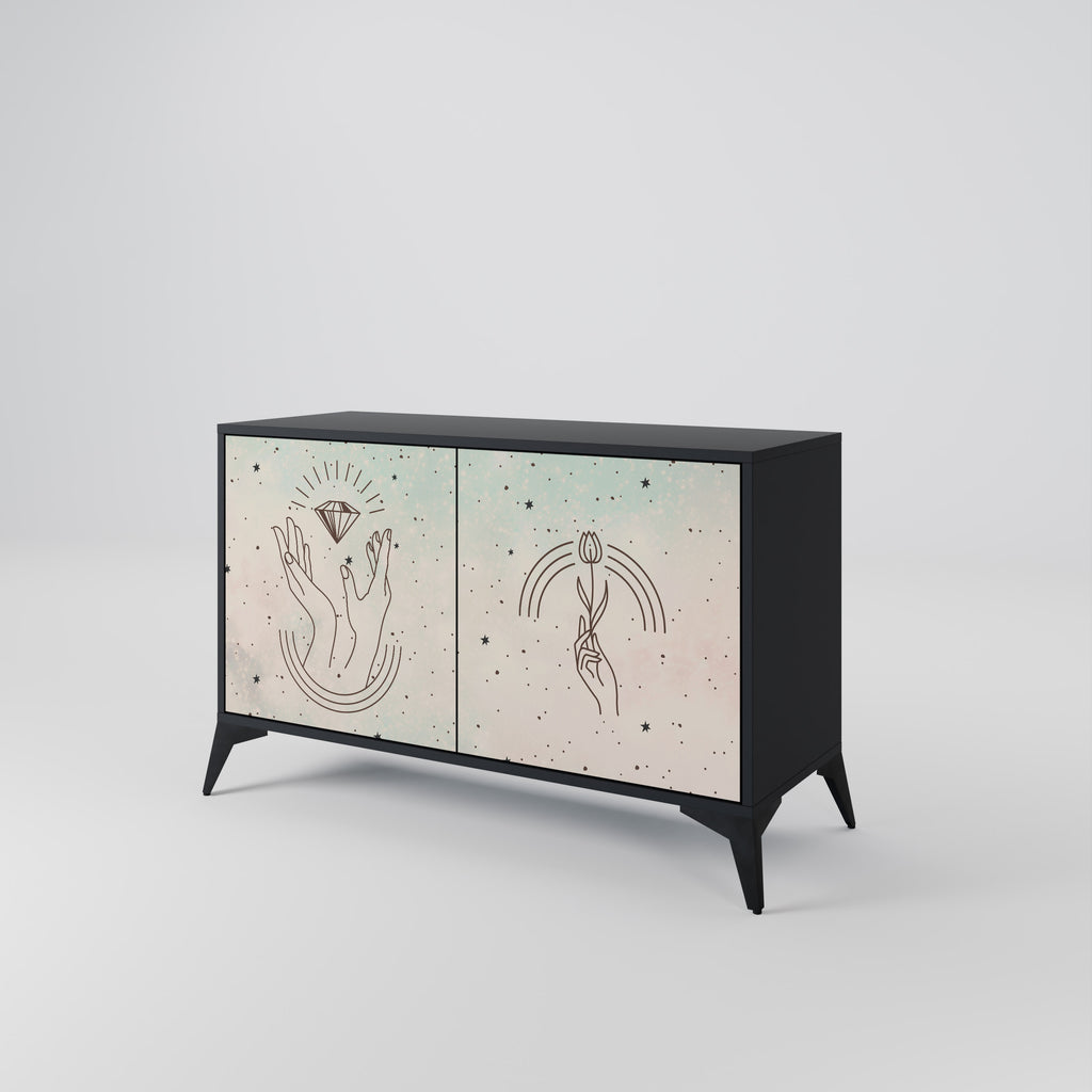 DELICATE BEAUTY 2-Door Sideboard in Black Finish
