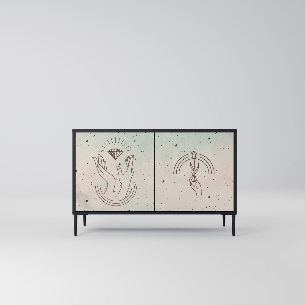 DELICATE BEAUTY 2-Door Sideboard in Black Finish