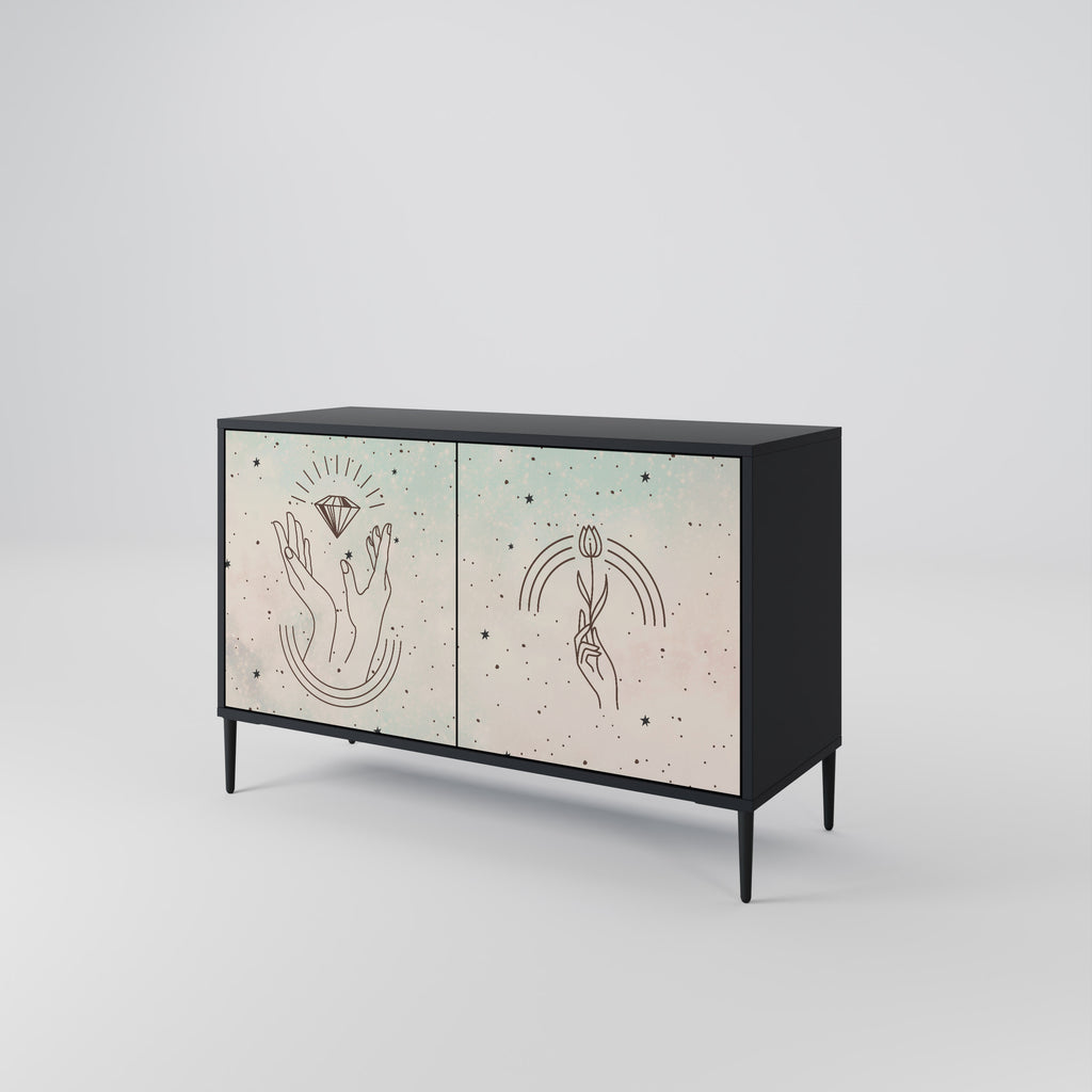 DELICATE BEAUTY 2-Door Sideboard in Black Finish