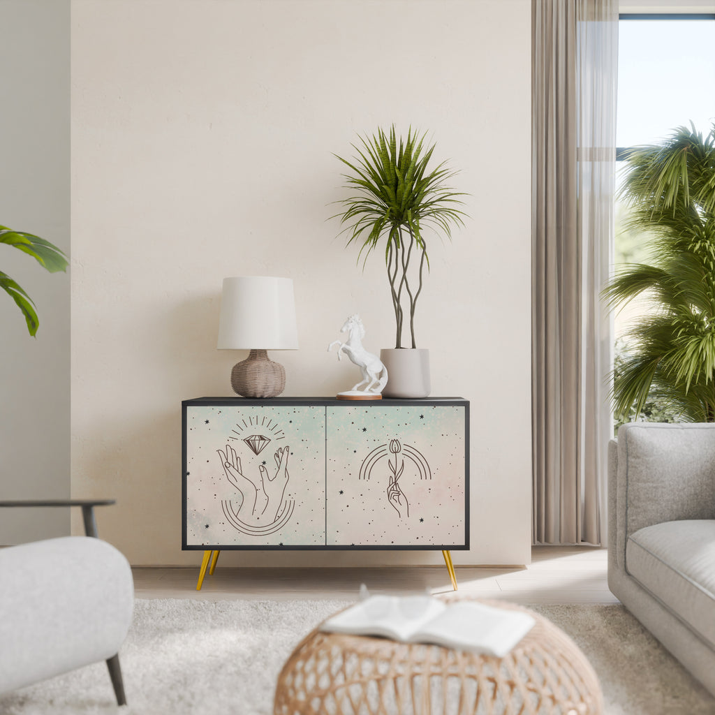 DELICATE BEAUTY 2-Door Sideboard in Black Finish