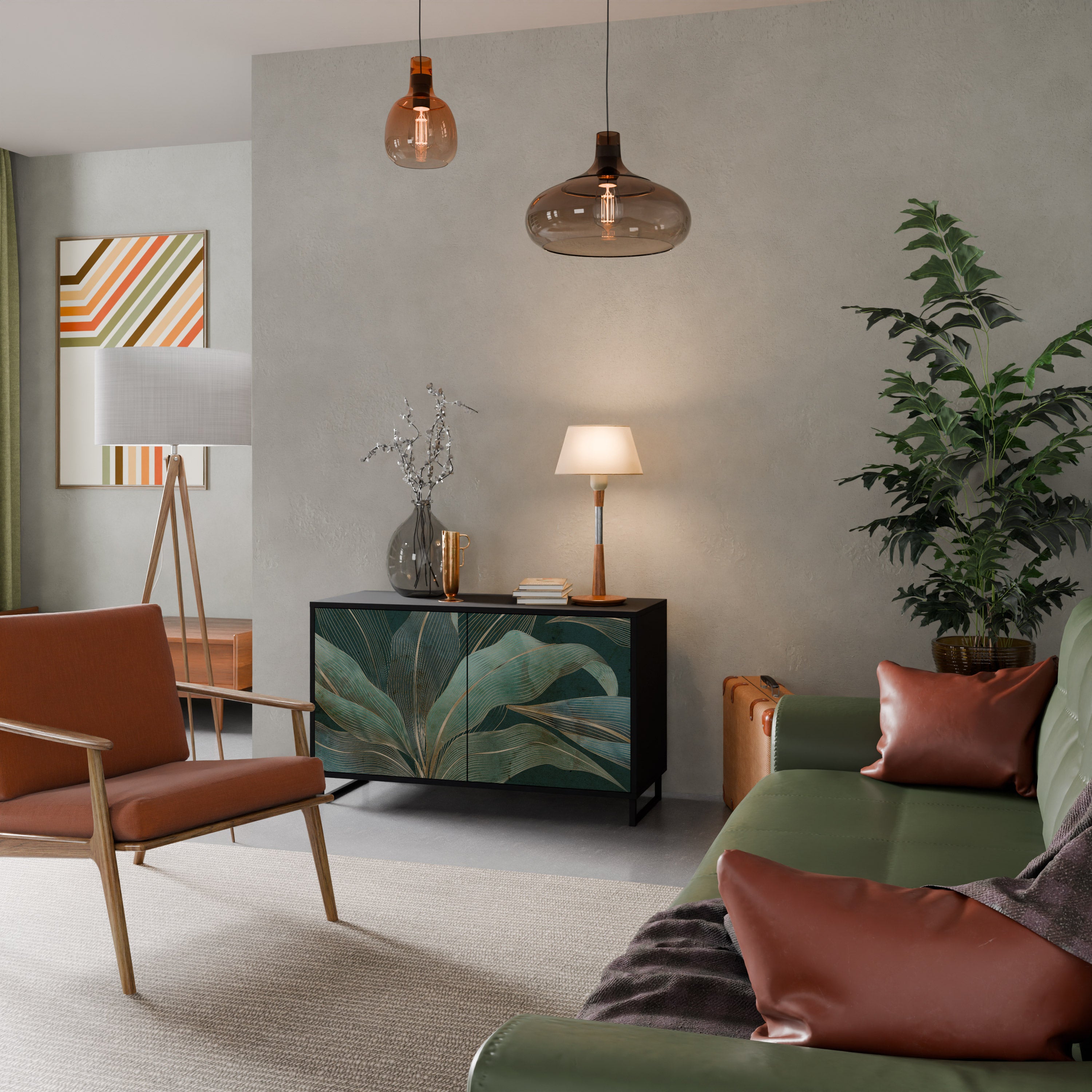 ROYAL GREEN 2-Door Sideboard in Black Finish