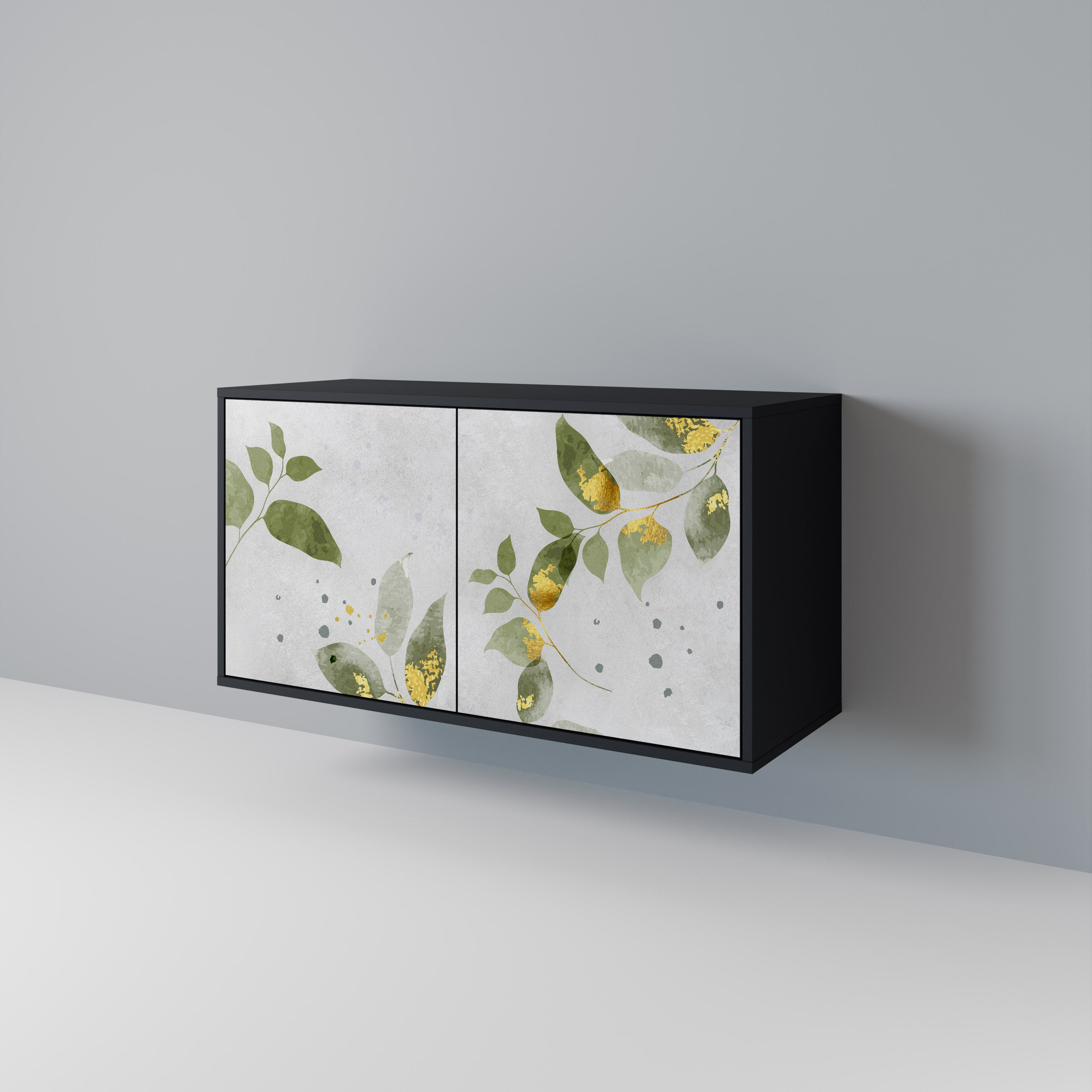 ELEGANT BOTANICS 2-Door Sideboard in Black Finish