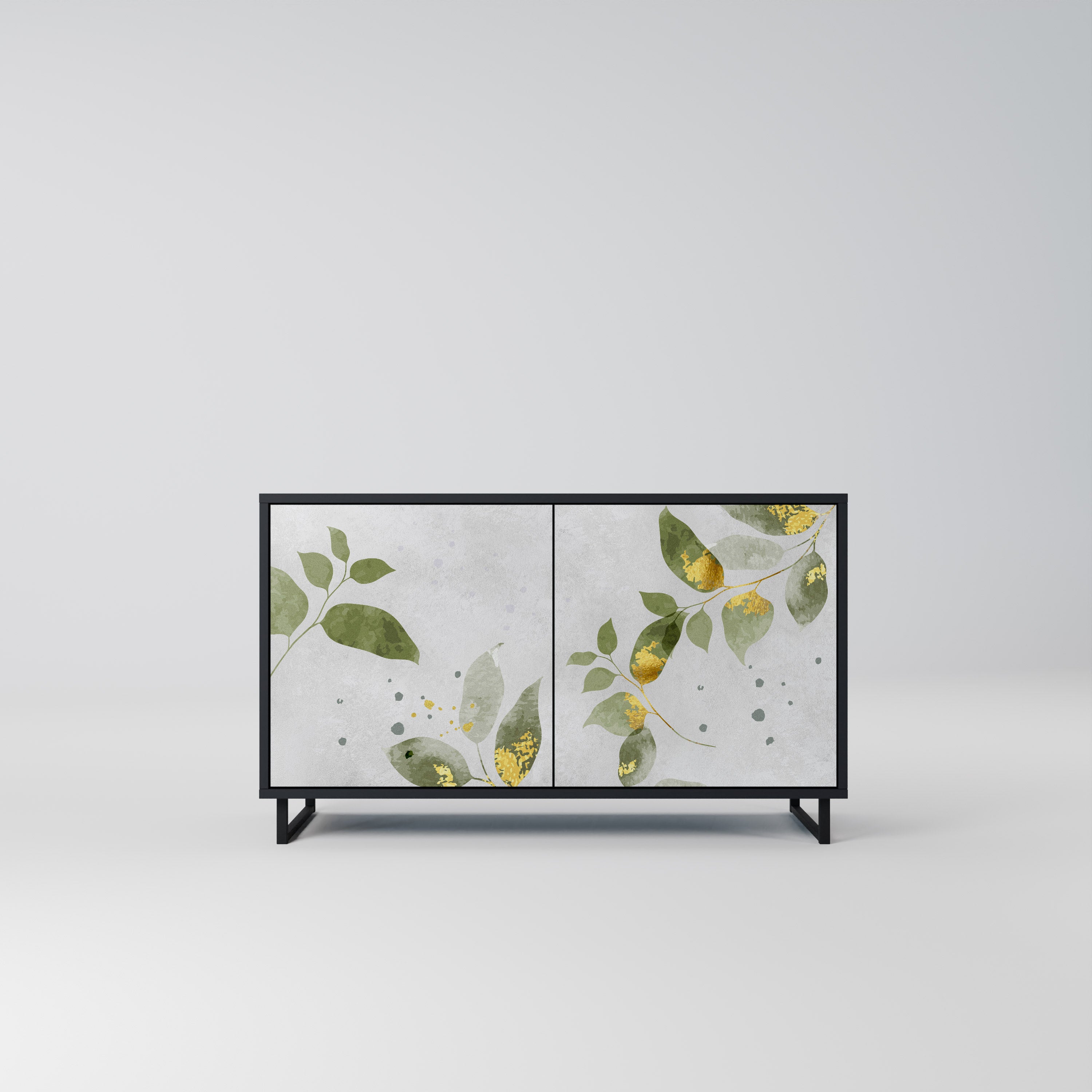 ELEGANT BOTANICS 2-Door Sideboard in Black Finish