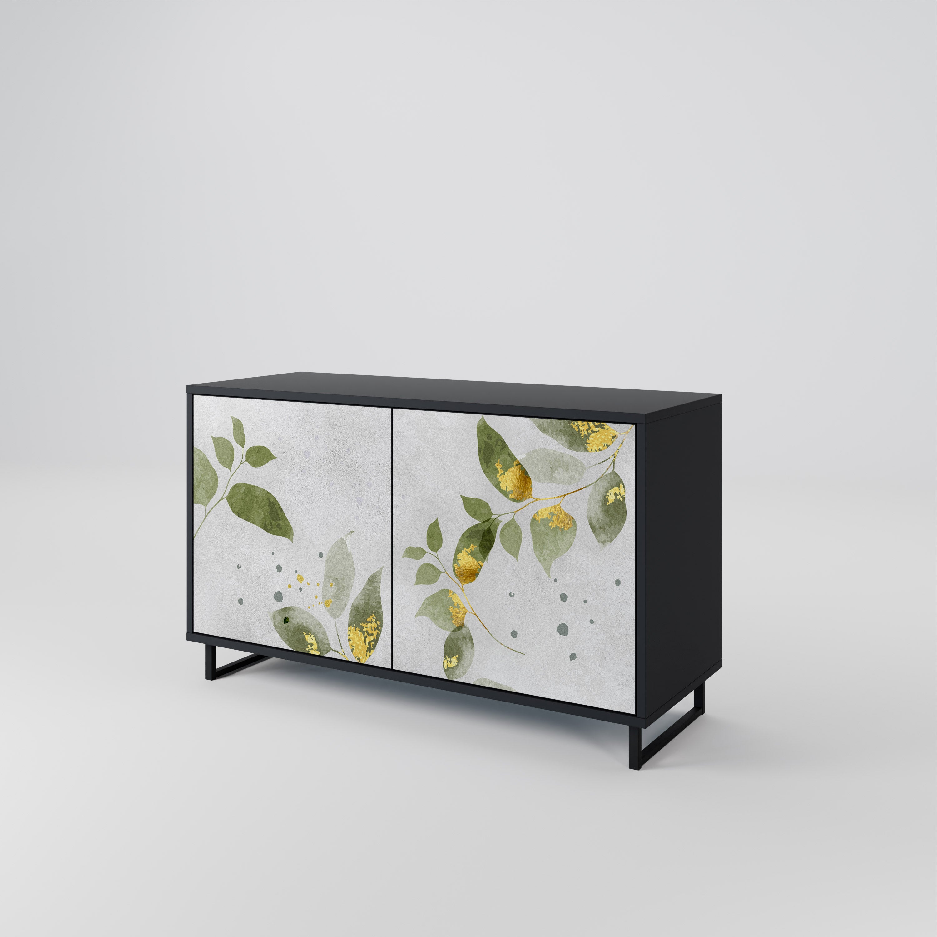 ELEGANT BOTANICS 2-Door Sideboard in Black Finish